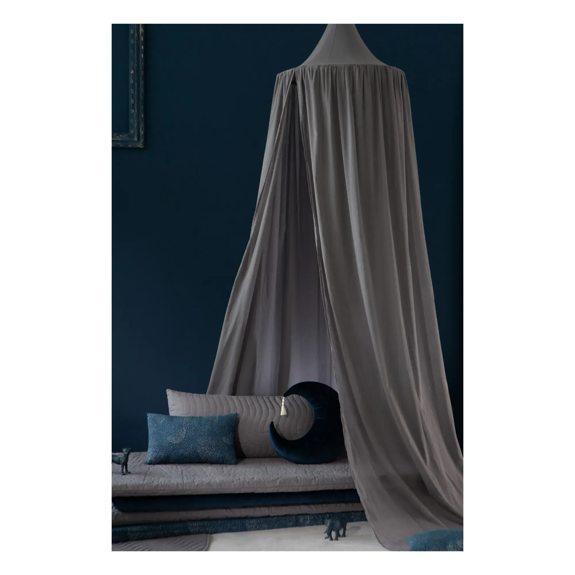 Vera Organic Cotton Bed Canopy - Grey alternate view
