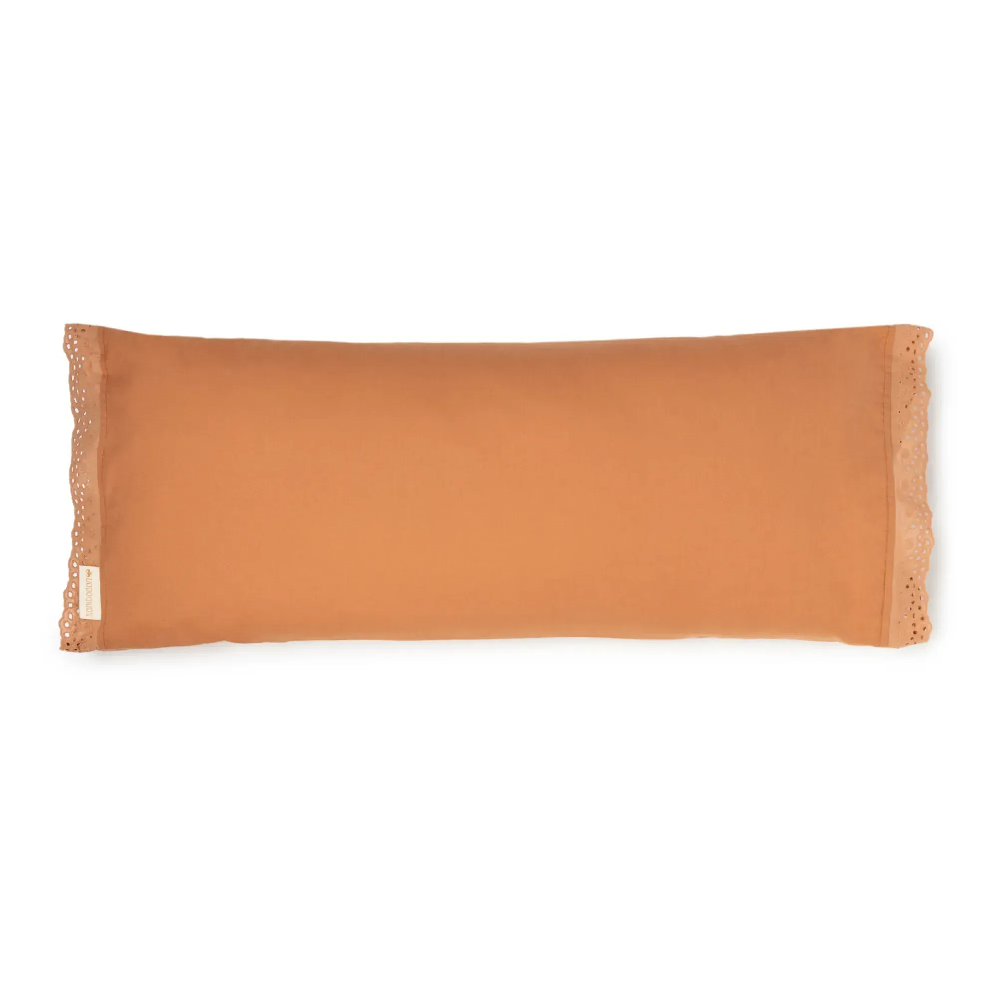 Vera Rectangular Cushion with Lace Detail - Terracotta, Organic Cotton product
