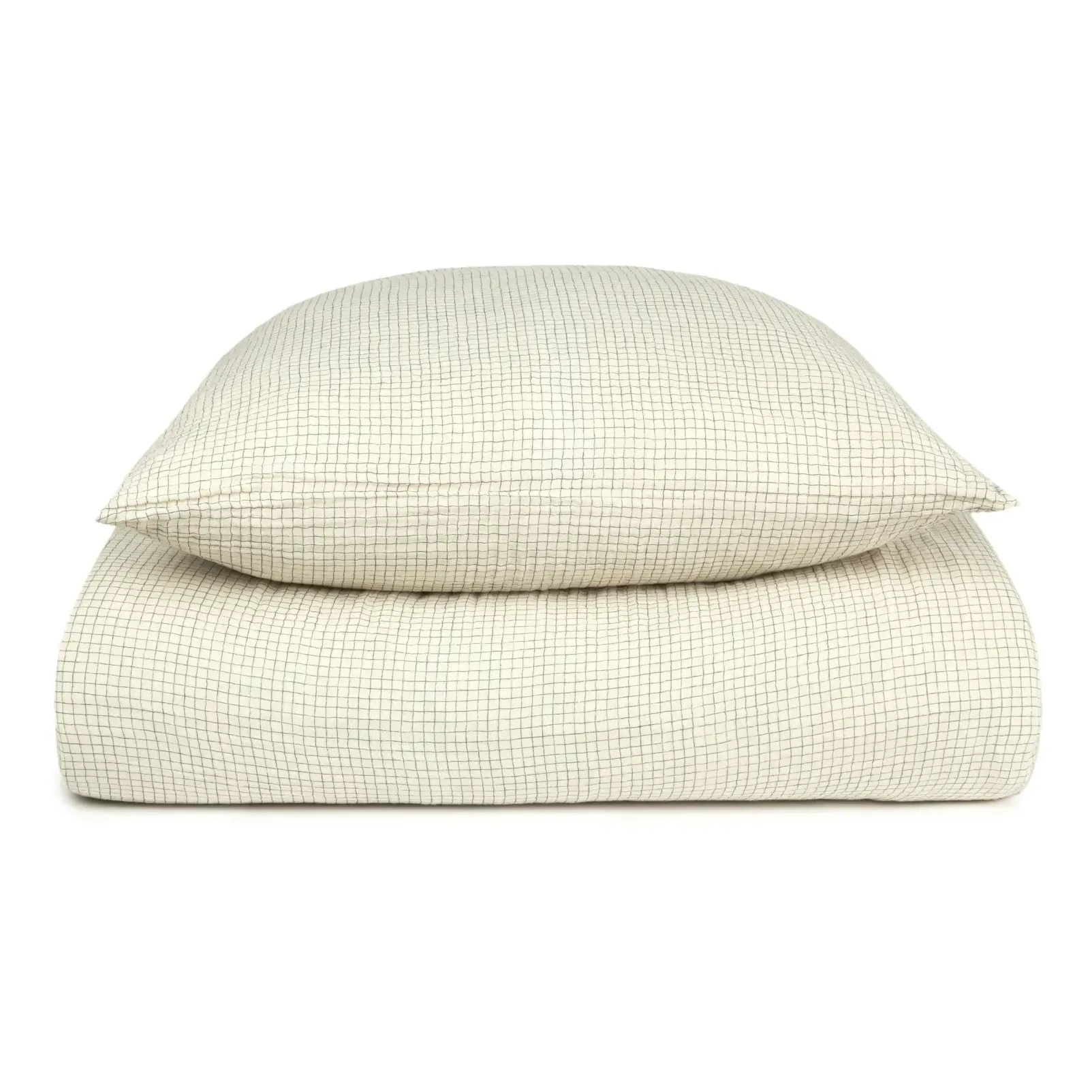 Wabi-Sabi Grid Bed Linen Set - Blue, Organic Cotton product