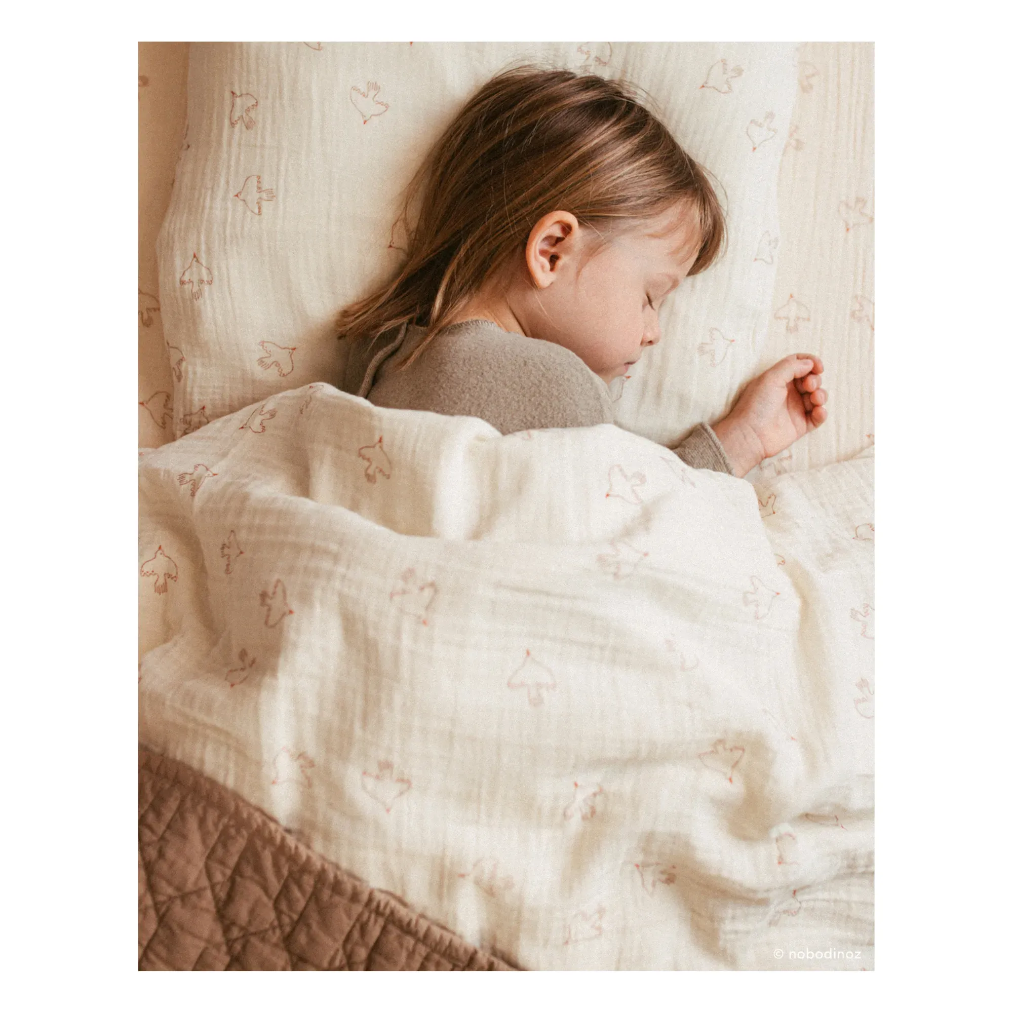 Wabi-Sabi Hoshi Birds Bed Linen Set - Beige, Organic Cotton alternate view