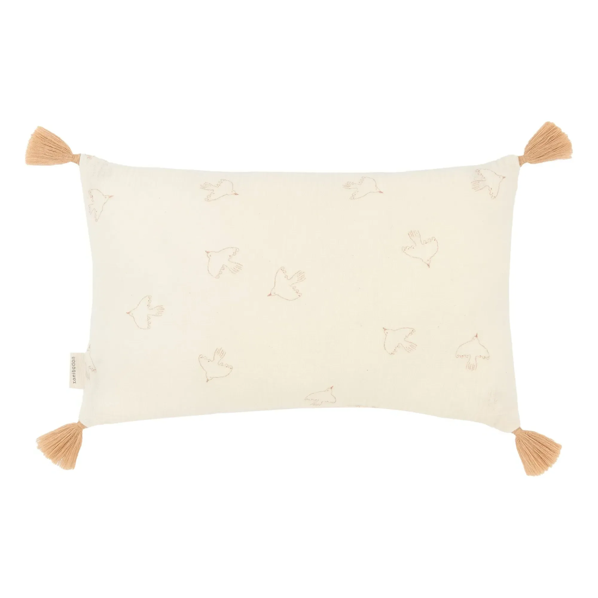 Wabi Sabi Hoshi Birds Tassel Cushion - Cream, Organic Cotton product