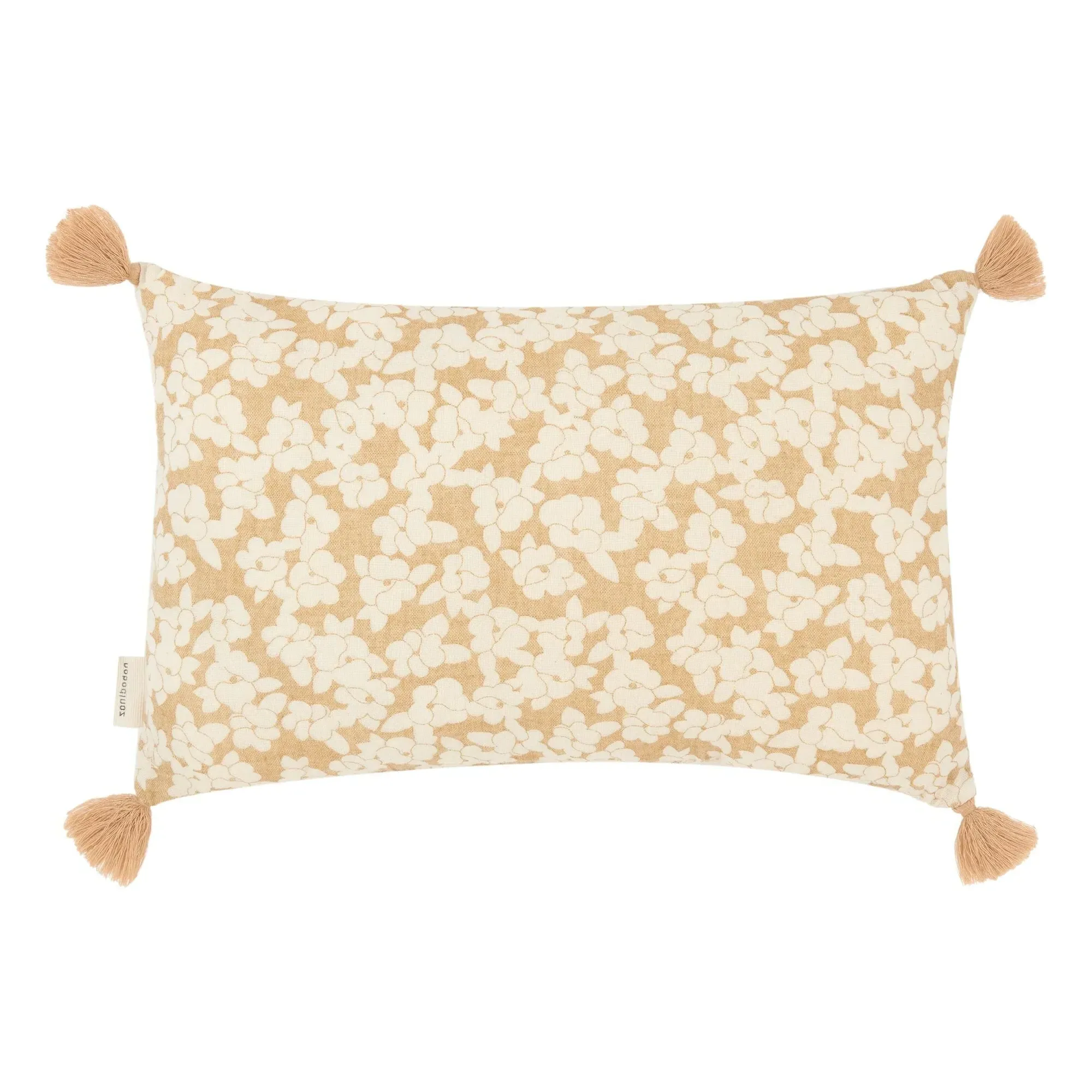 Wabi Sabi Sakura Tassel Cushion - Ochre, Organic Cotton product