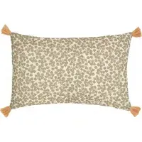 Wabi Sabi Yumiko Tassel Cushion - Pale Green, Organic Cotton alternate view
