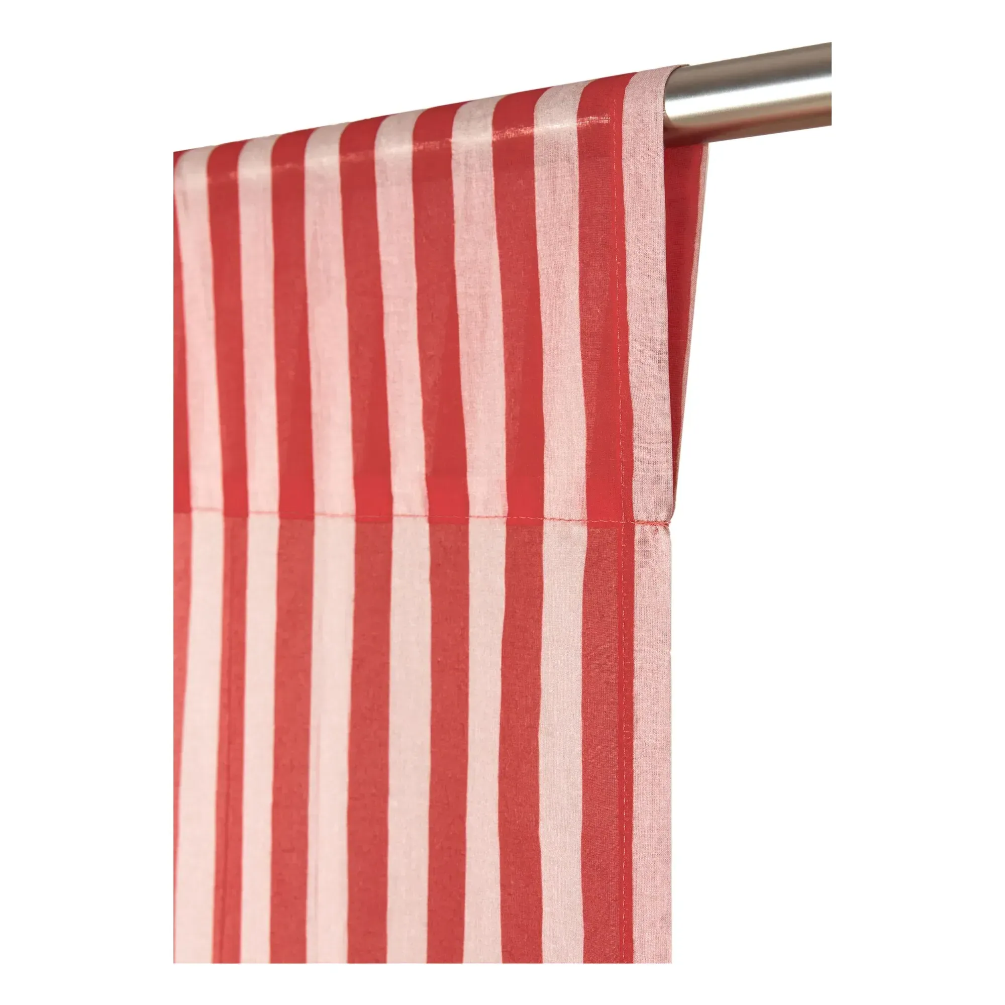 Wendy Checks Voile Curtain - Red, Cotton alternate view