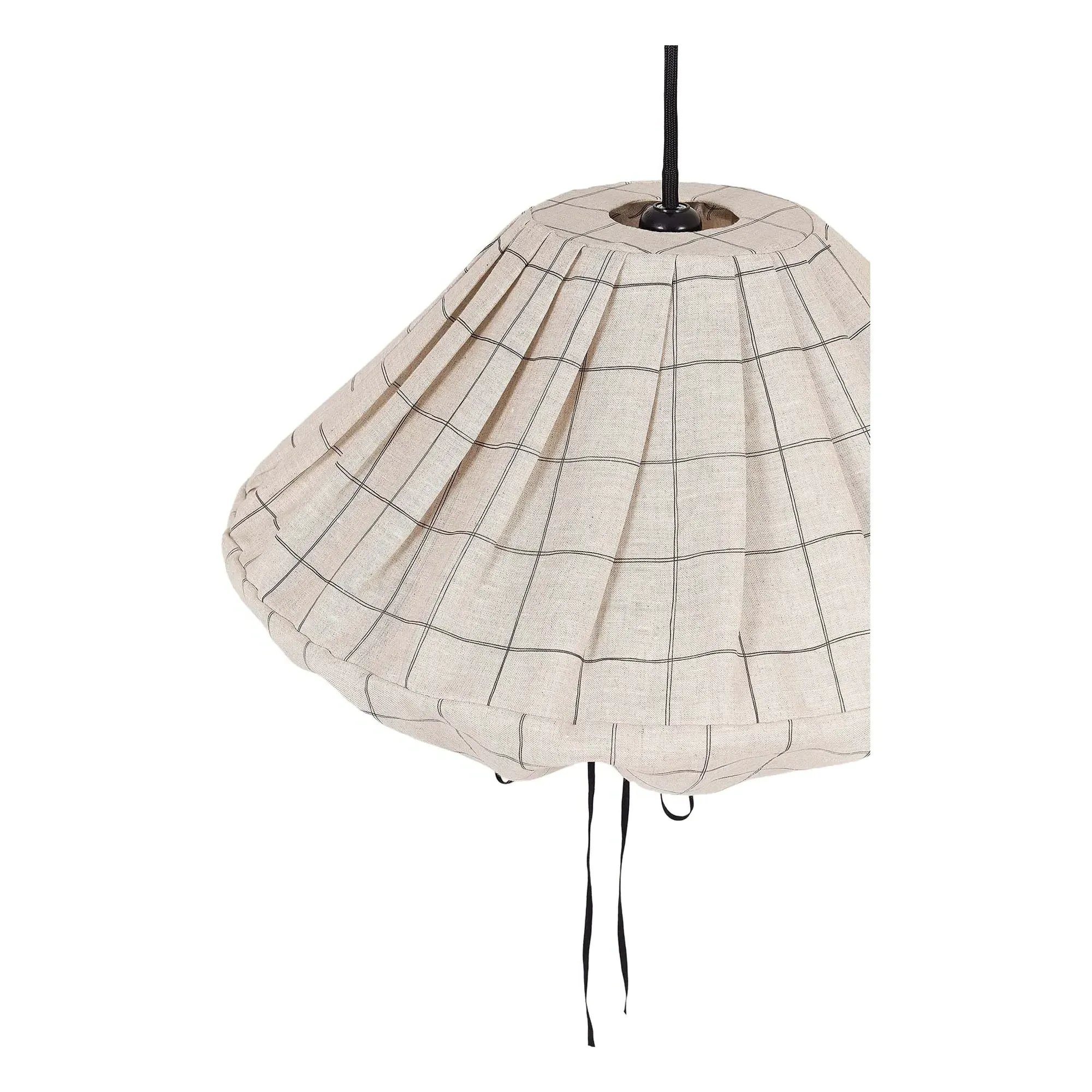 Yumi Grid Square Lampshade - Grey, Cotton alternate view