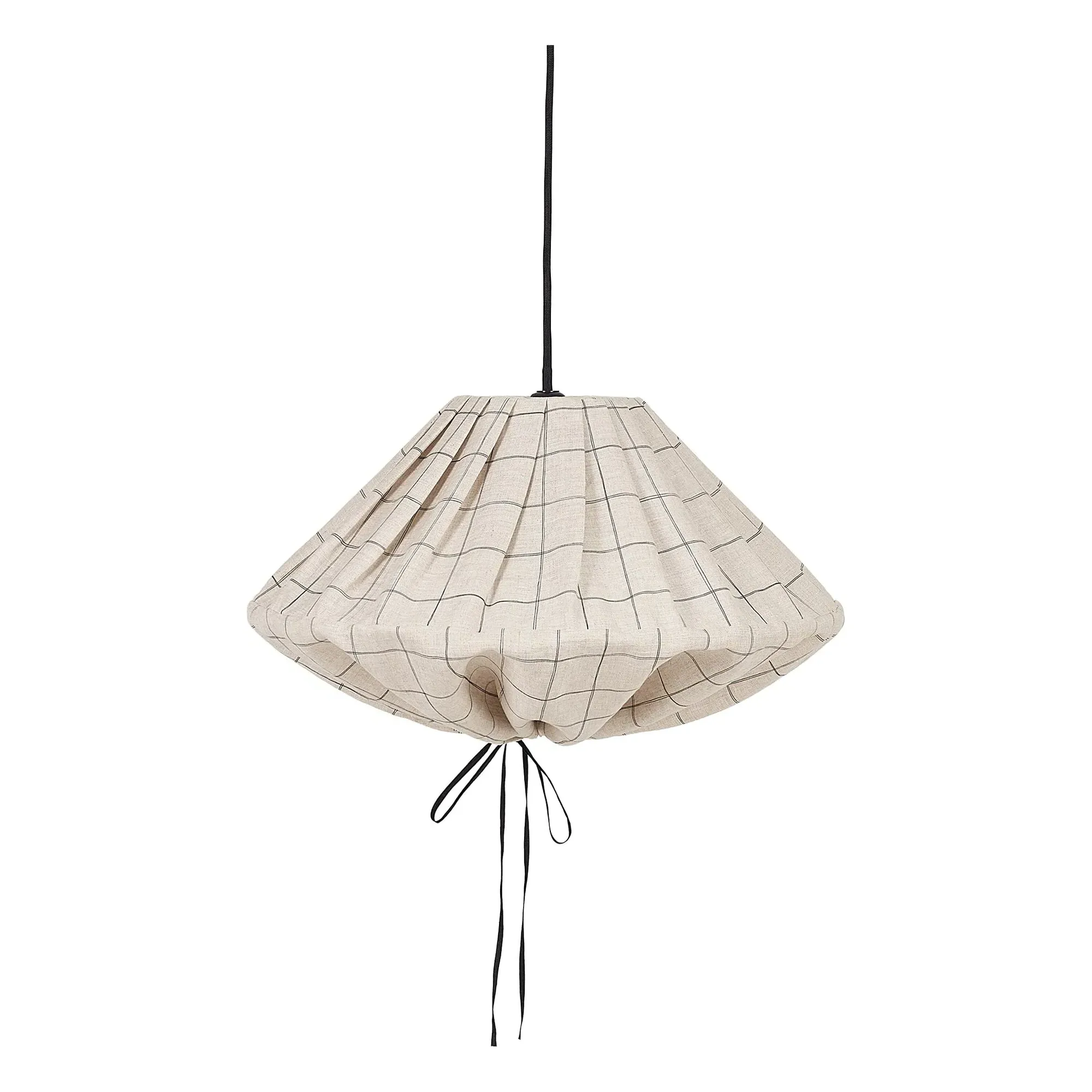 Yumi Grid Square Lampshade - Grey, Cotton product