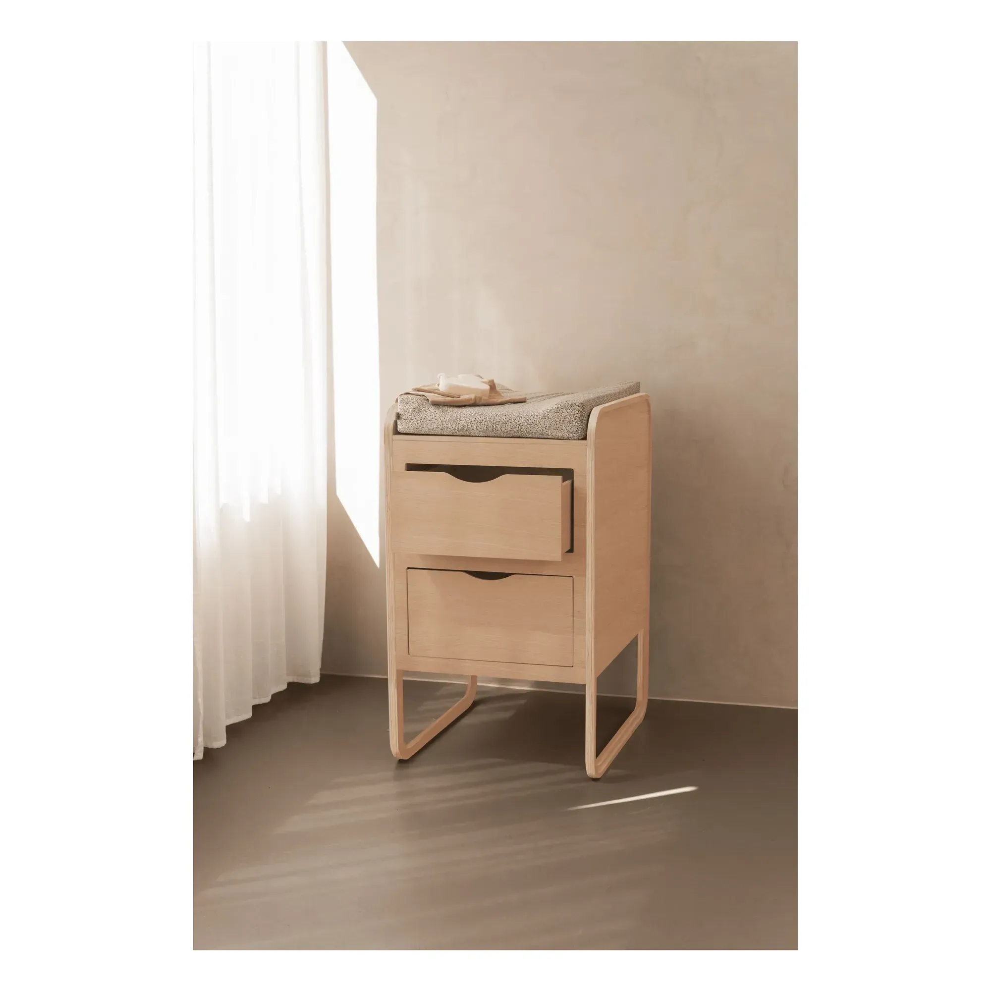 Form Changing Table with Storage - Oak Veneer alternate view