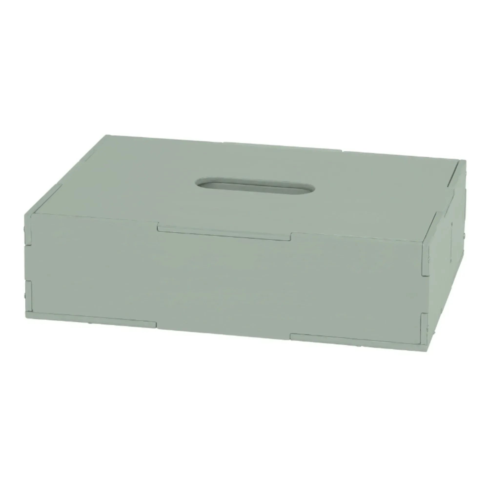 Kiddo Storage Box with Wooden Lid - Olive Green, FSC Wood product
