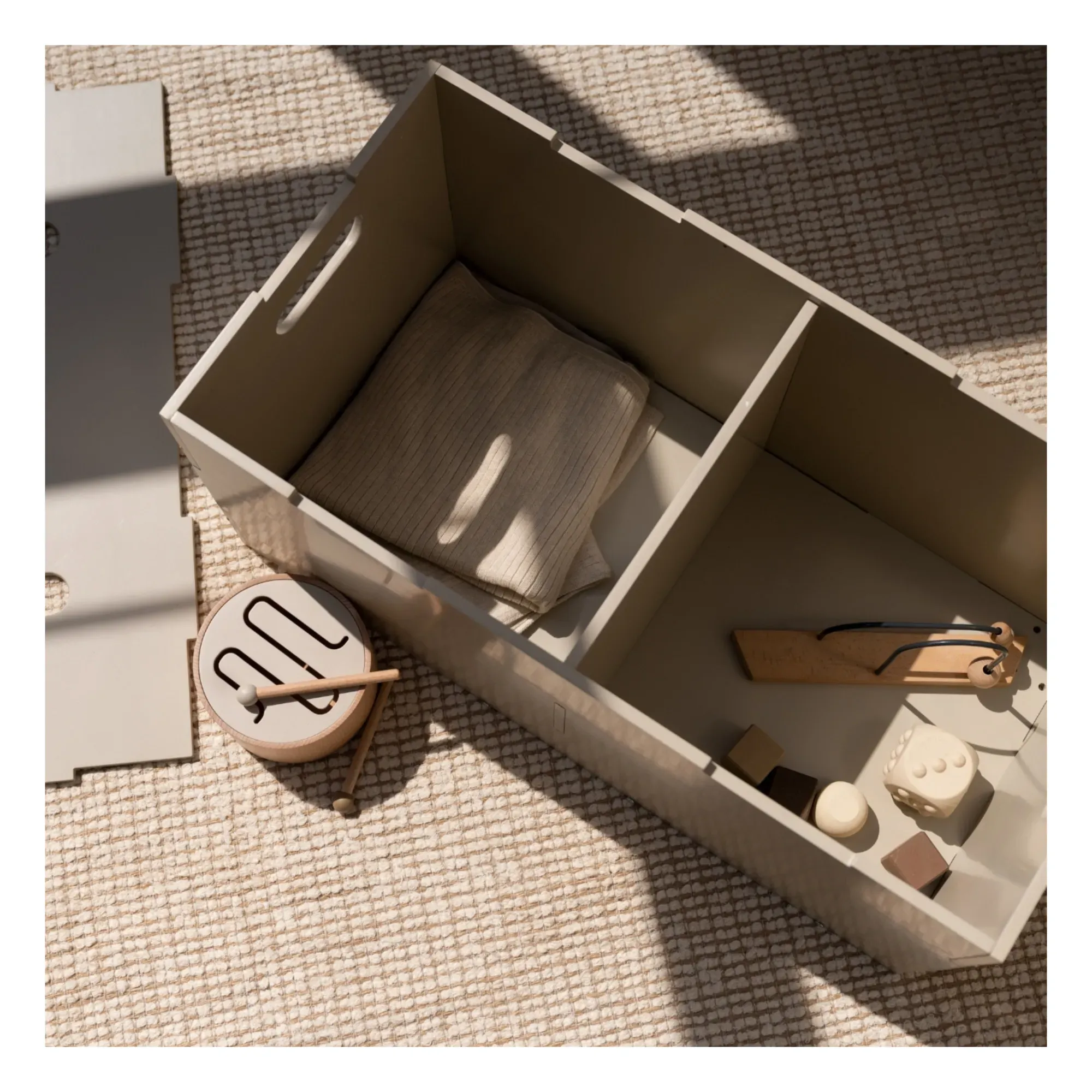 Nofred Cube Long XL Storage Bench - Beige, Birch Veneer alternate view