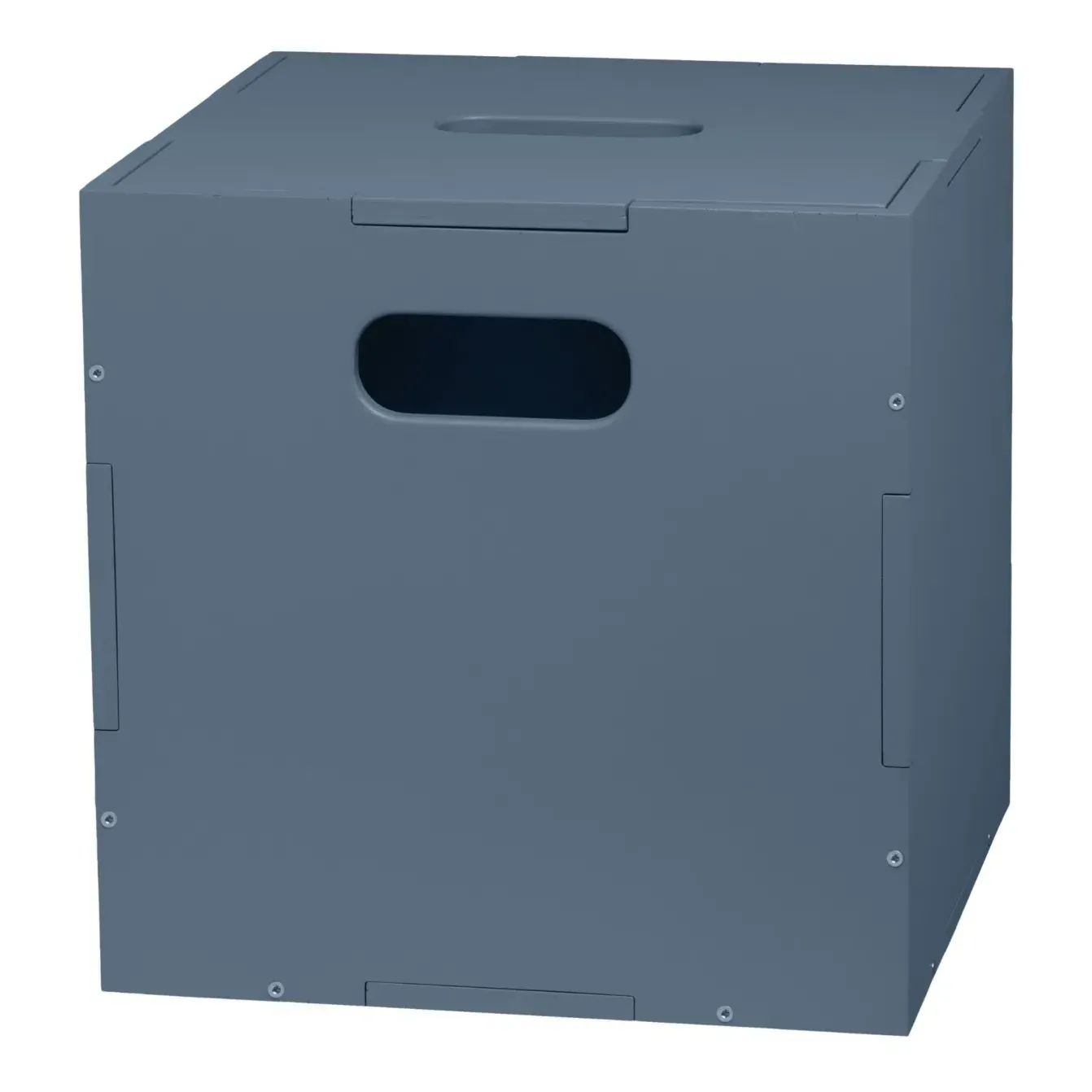 Storage Cube with Lid - Blue, Birch Wood product