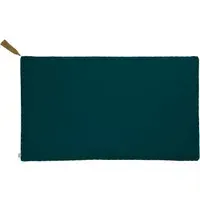 Numero 74 Rectangular Cushion with Pompoms - Teal Blue, Organic Cotton alternate view