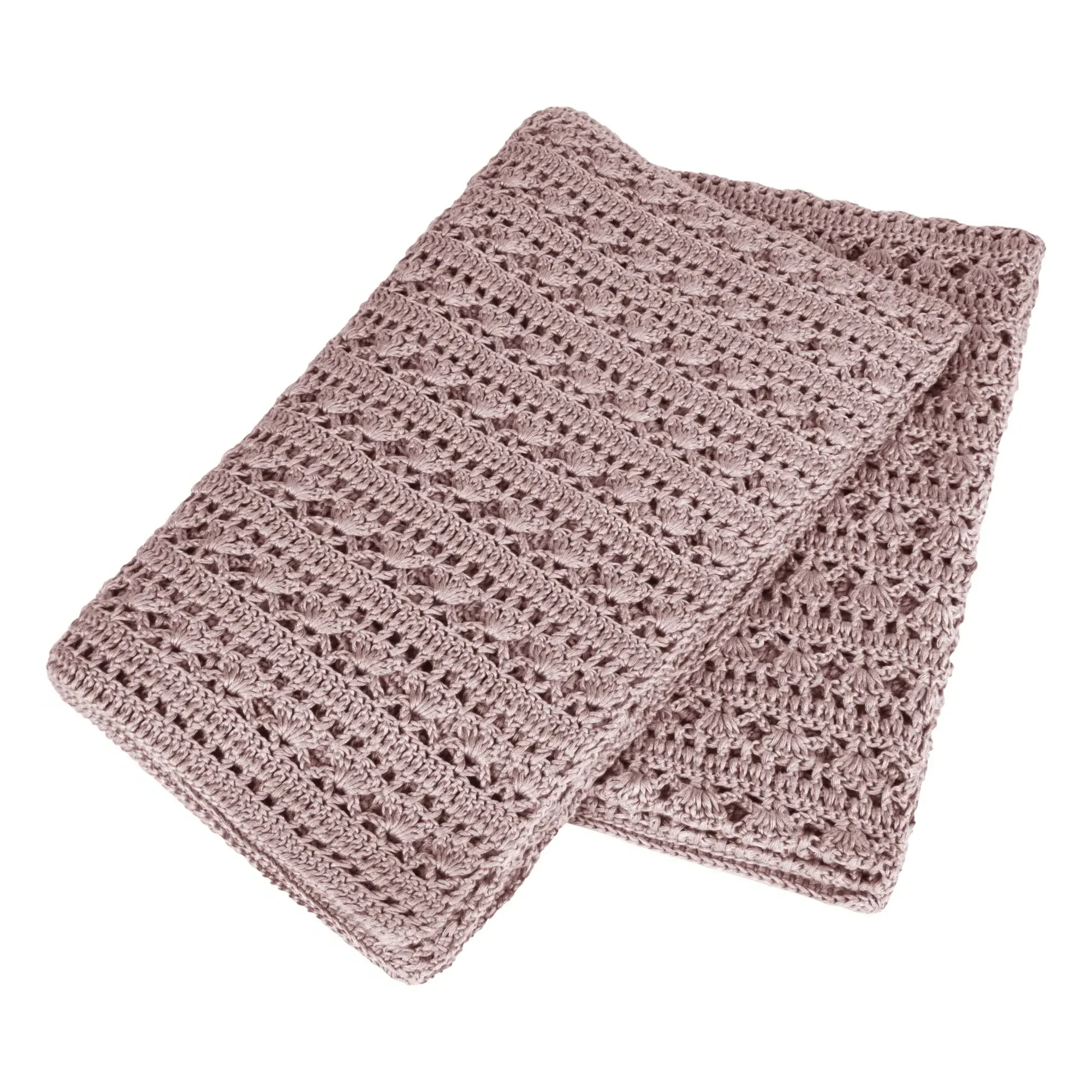 Tara Crochet Blanket - Dusty Pink, Organic Cotton product