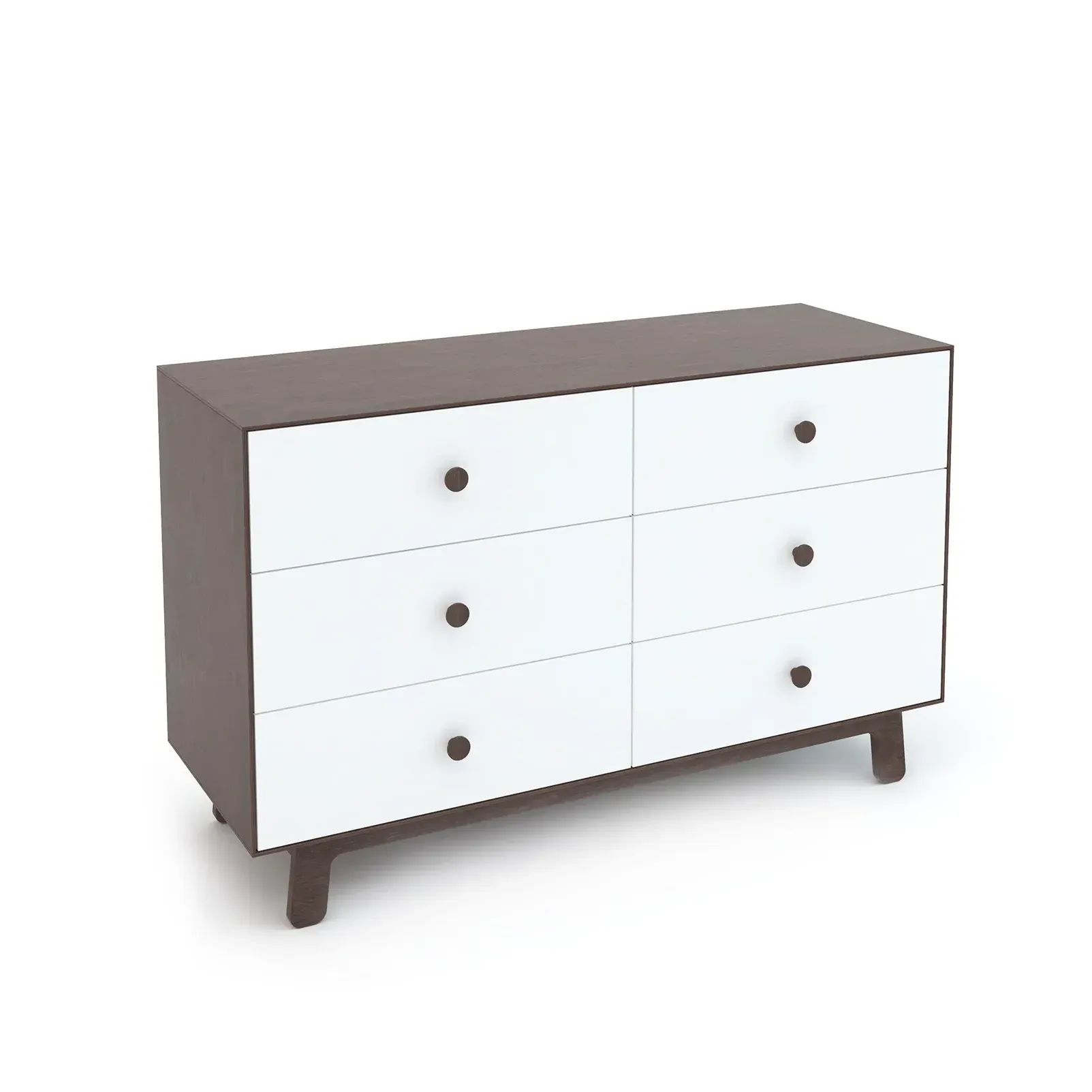 Merlin 6 Drawer Dresser - White, Walnut product