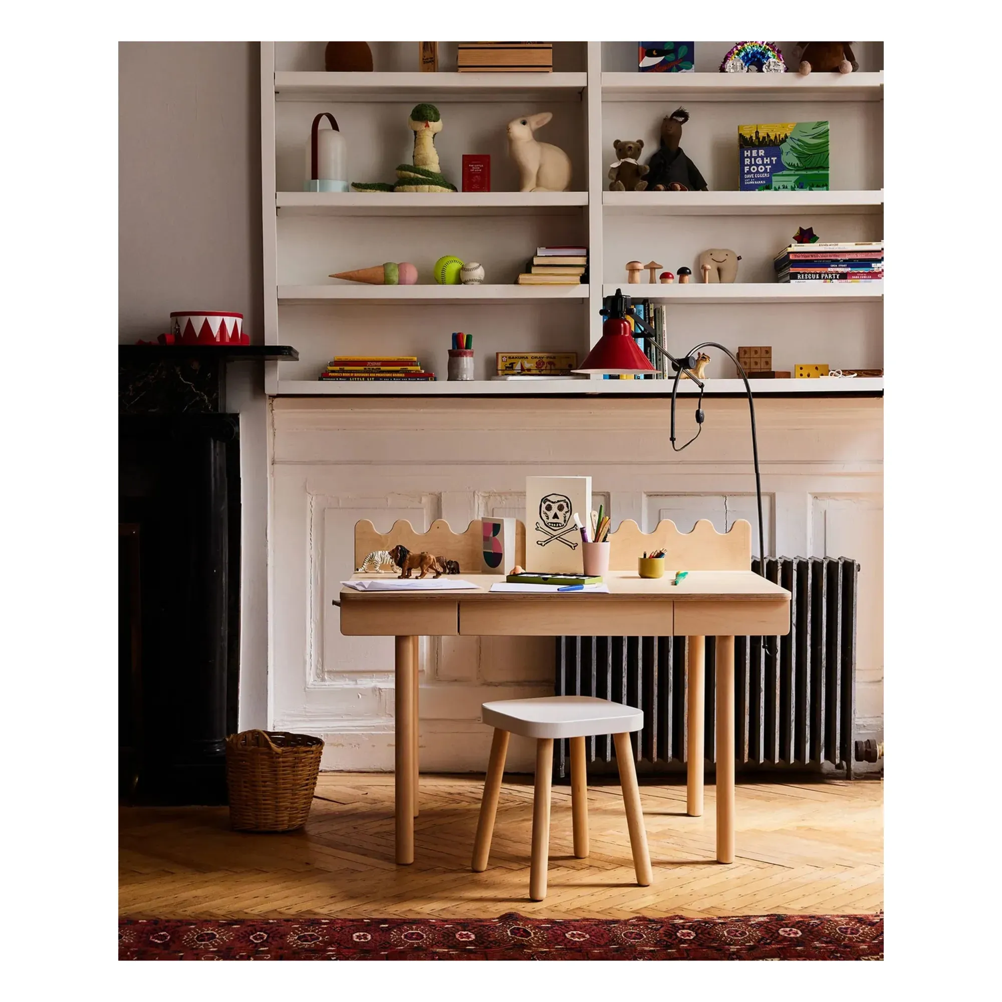 Moss Adjustable Height Desk with Storage - Birch alternate view