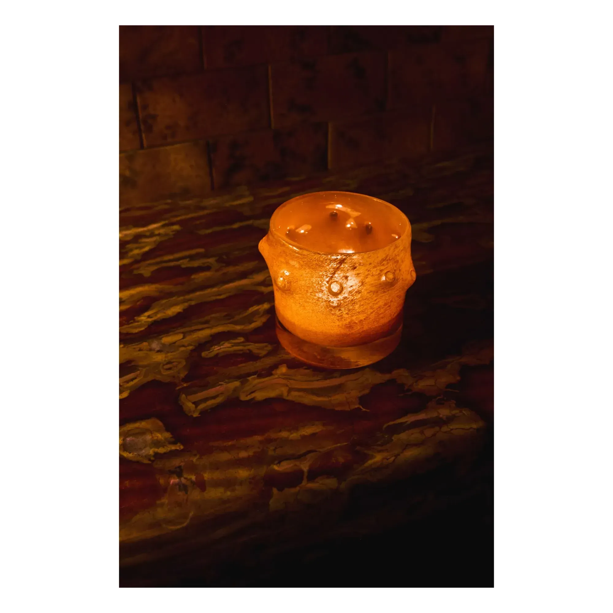 Amina Candle Jar - Orange, Glass alternate view