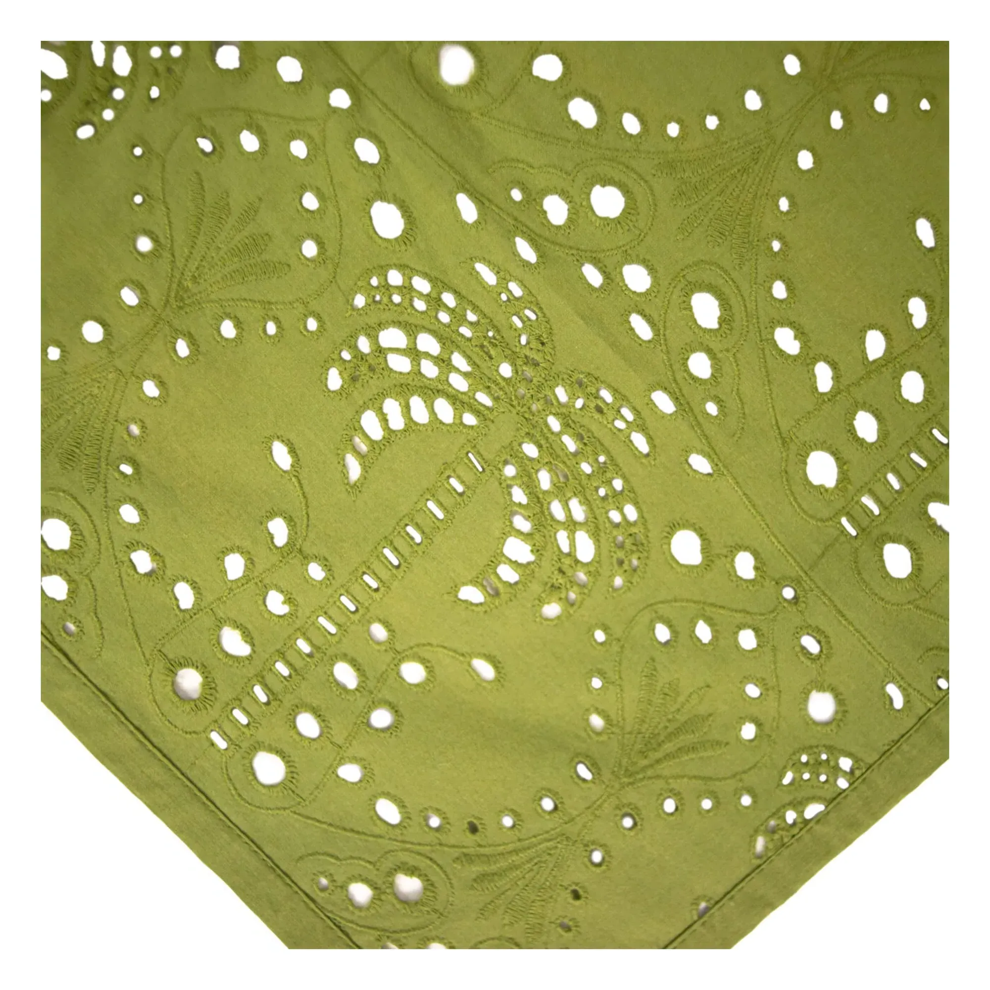 Brisa Palm Embroidered Placemat - Green, Cotton alternate view