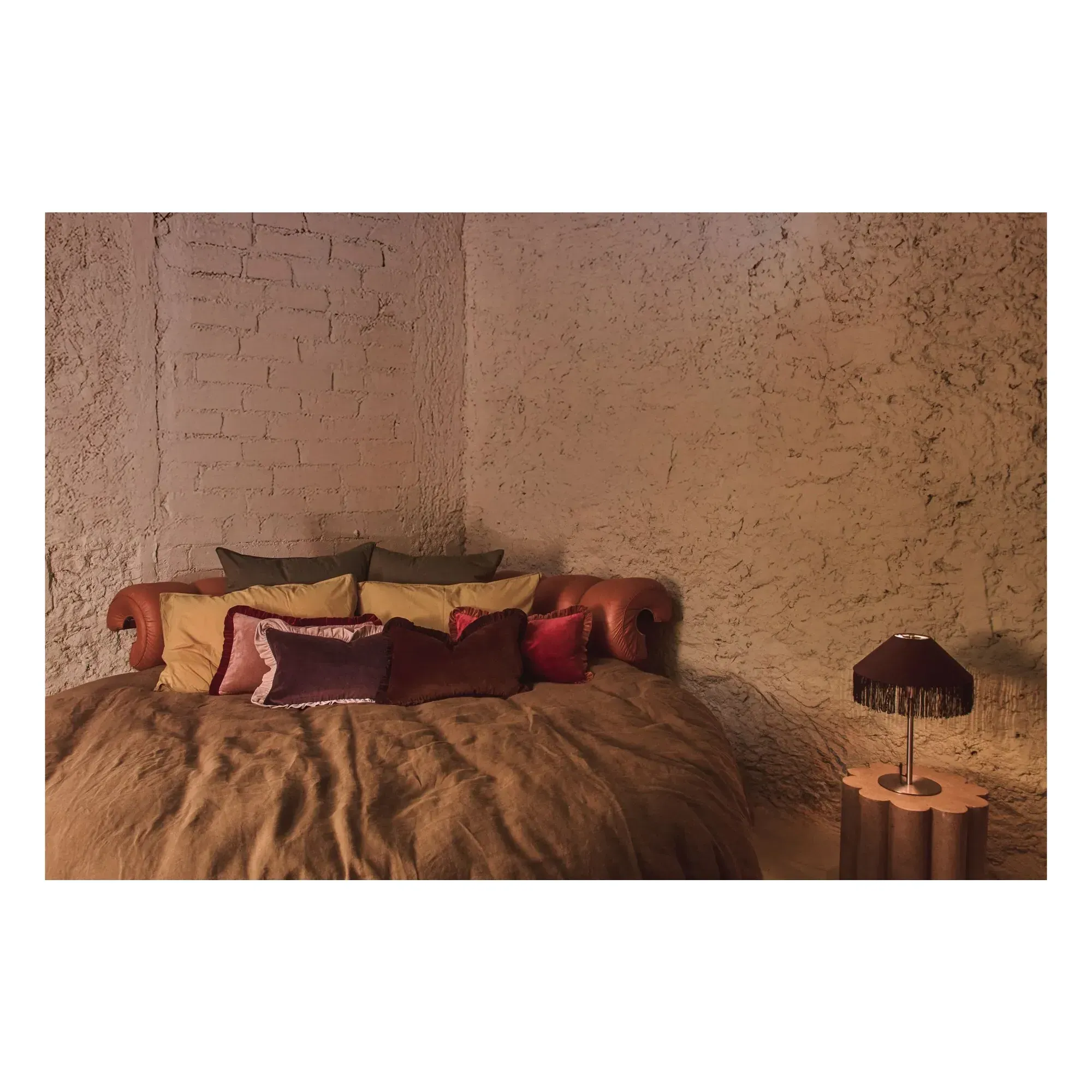 Doris Cushion Cover with Ruffle Edge - Beige, Cotton alternate view