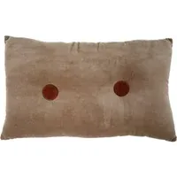 Elora Button-Front Cushion - Beige, Velvet alternate view