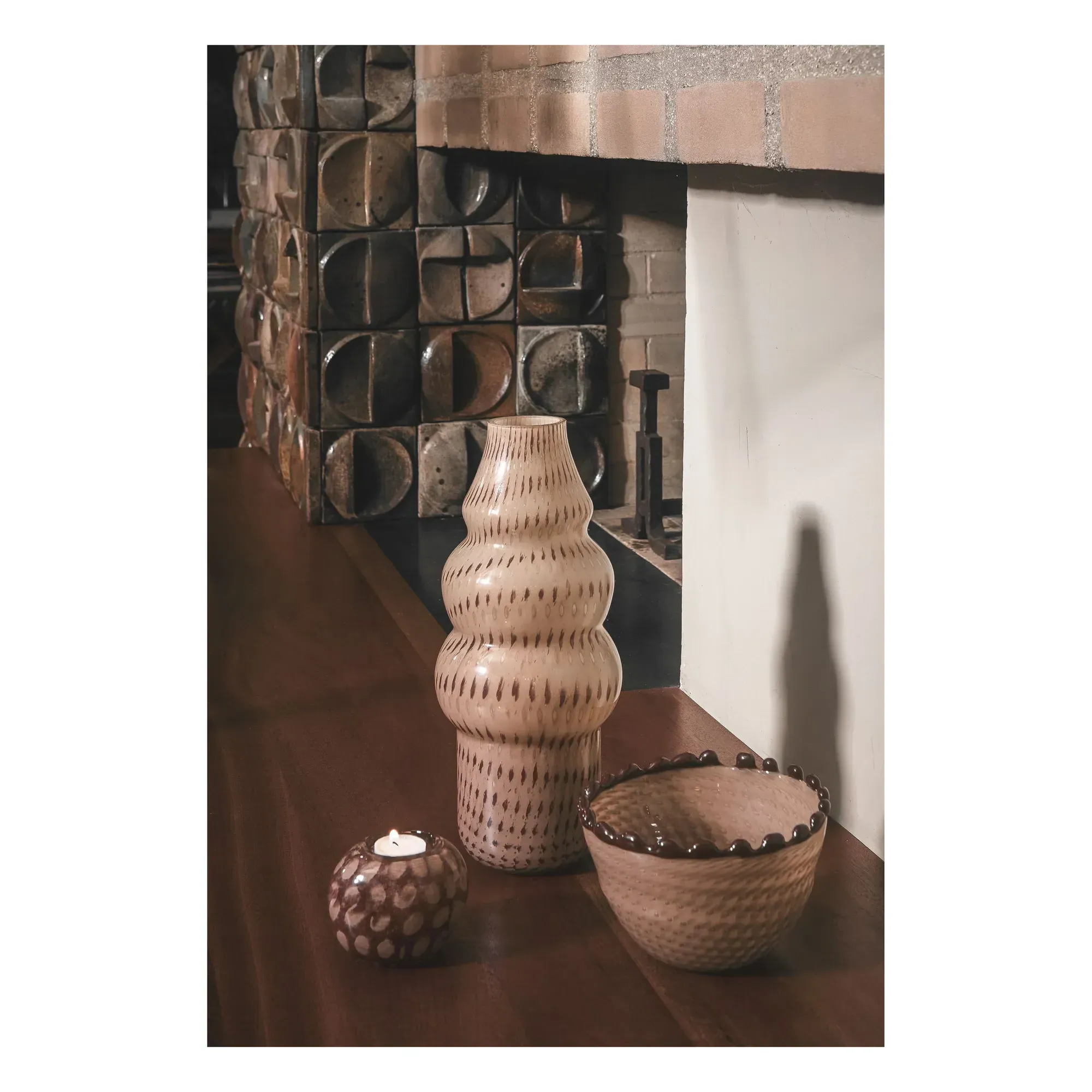 Marcel Glass Vase - Beige alternate view