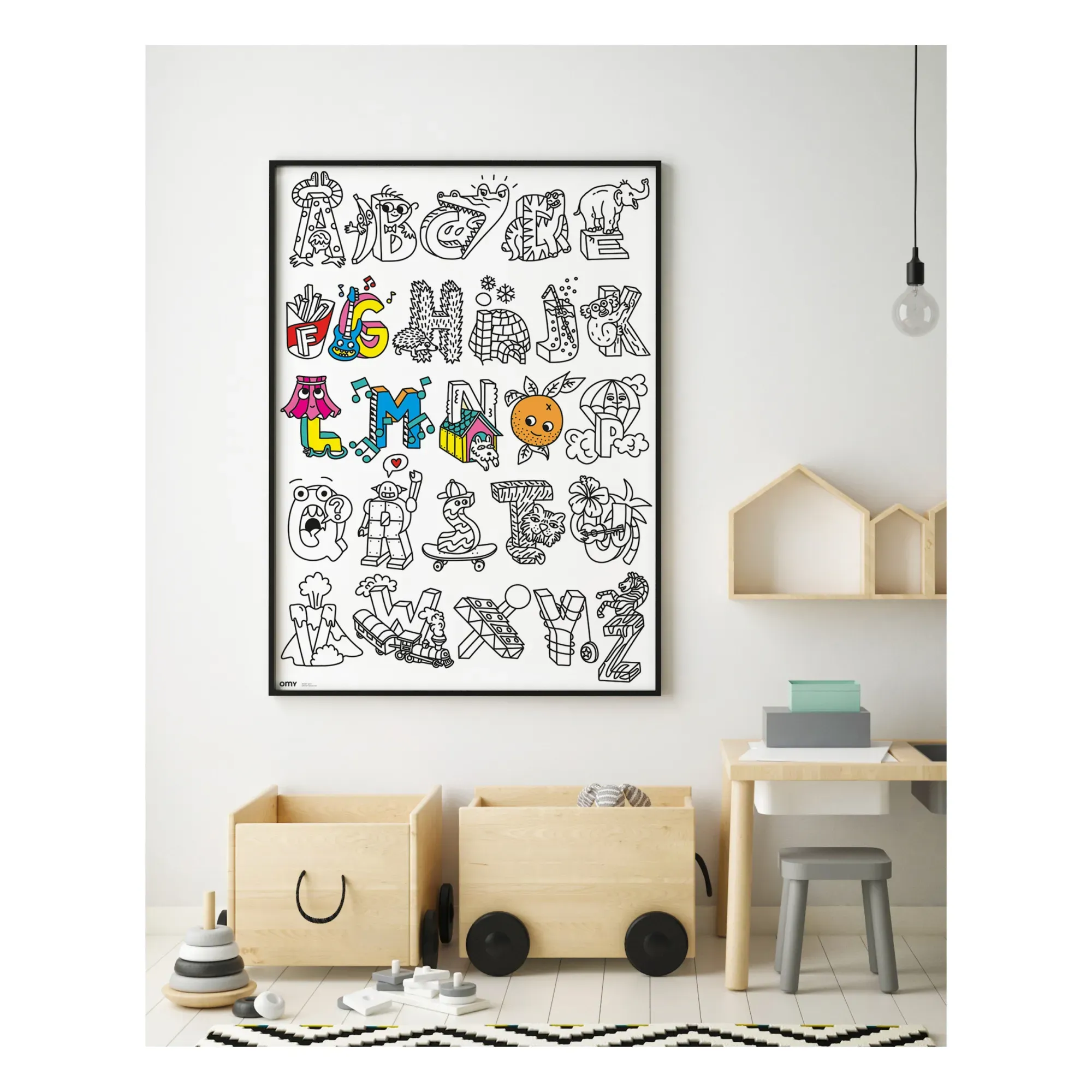 Omy Giant ABC Colouring Poster - Multicoloured alternate view