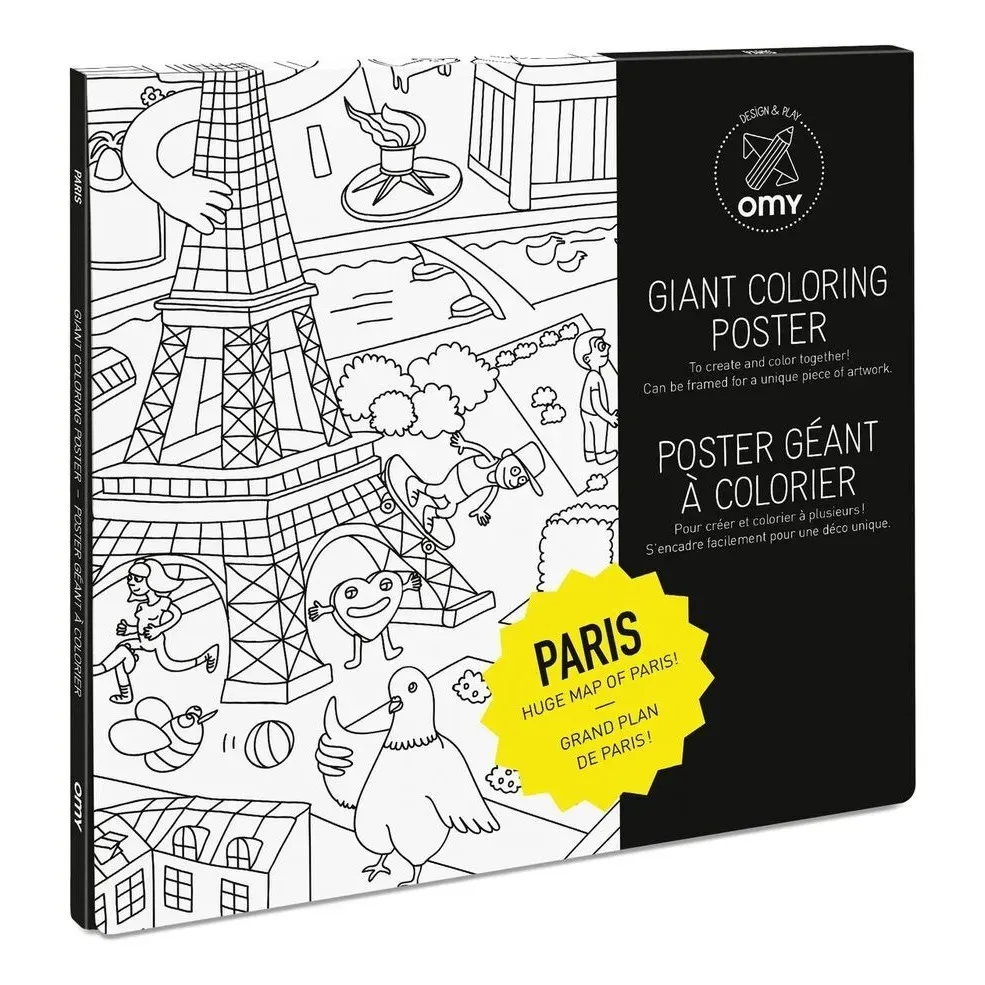 OMY Paris Giant Colouring-in Poster - White, Paper product