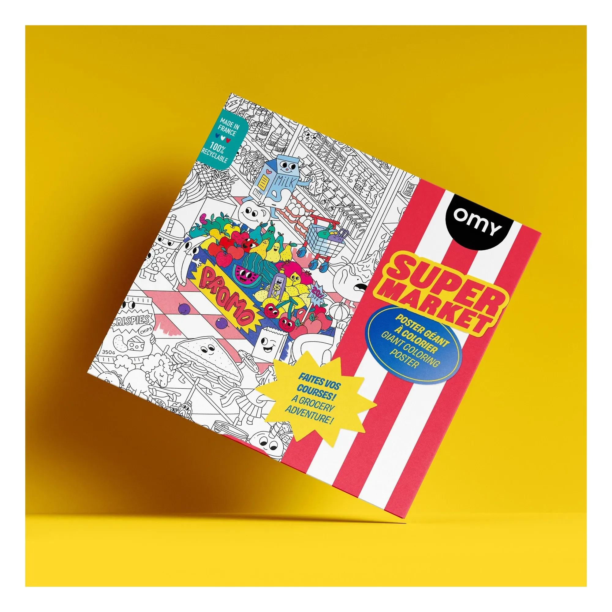 OMY Super Marché Giant Coloring Poster - Multicoloured, Paper alternate view