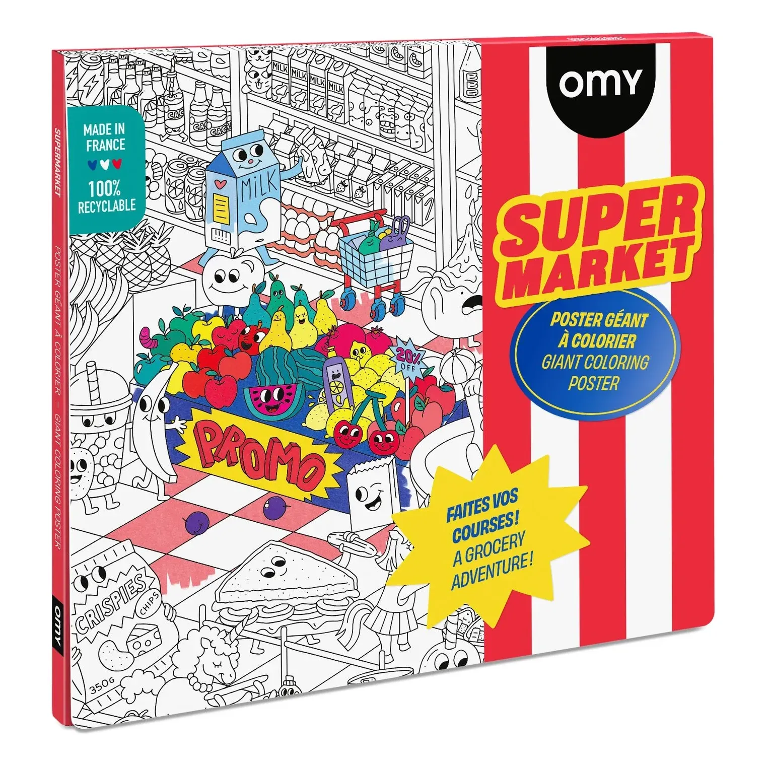 OMY Super Marché Giant Coloring Poster - Multicoloured, Paper product