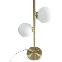 2 Globe Table Lamp with Switch - White, Metal alternate view