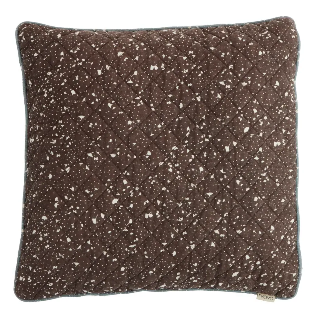 Aya Quilted Cushion - Brown, Organic Cotton product