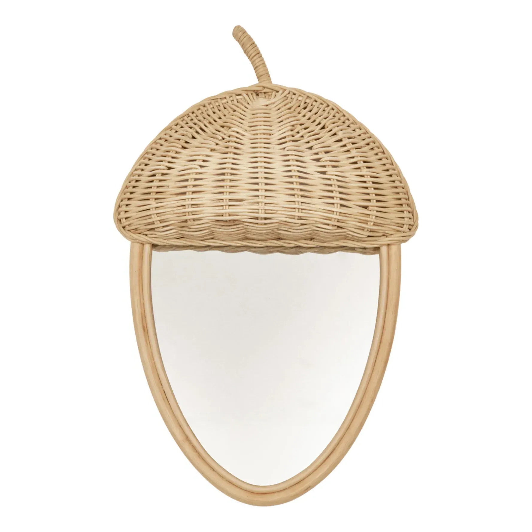 Rattan Acorn Wall Mirror - Natural, Rattan product