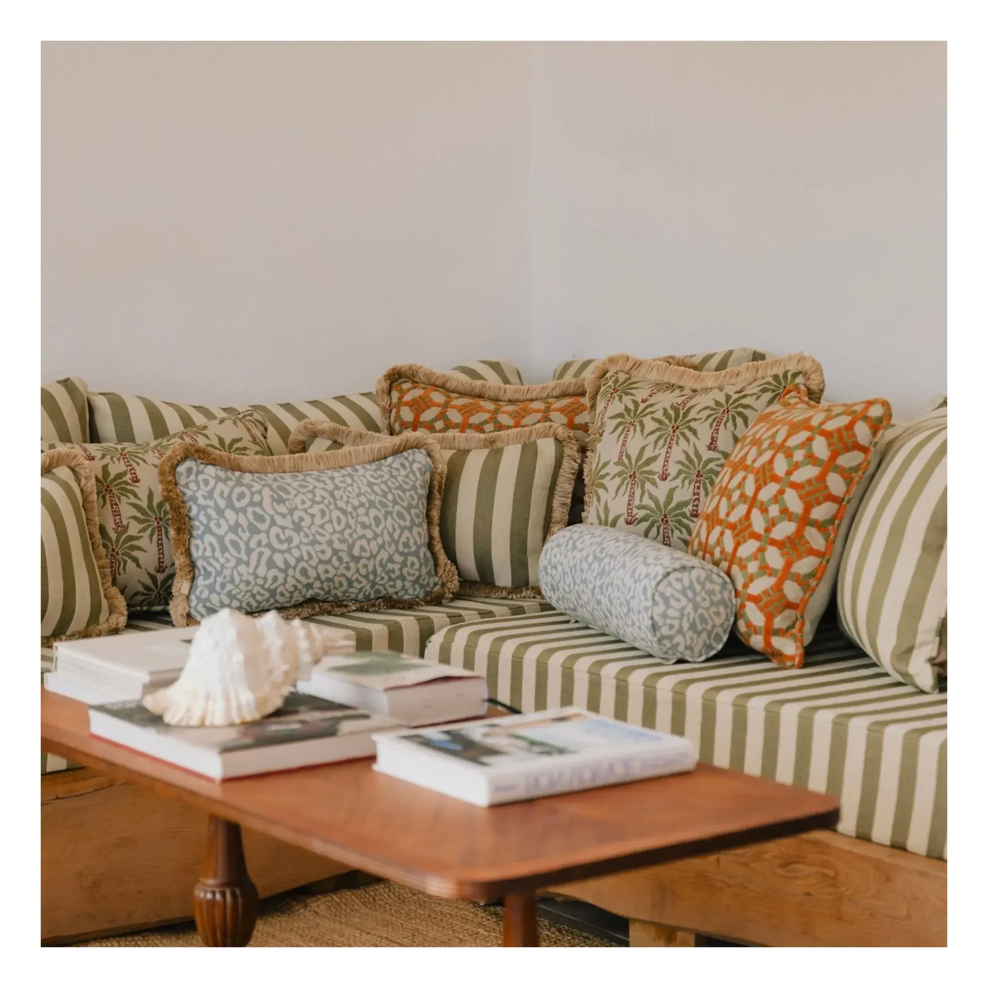 Jackie x Rosita Reversible Cushion Cover - Olive, Polypropylene alternate view