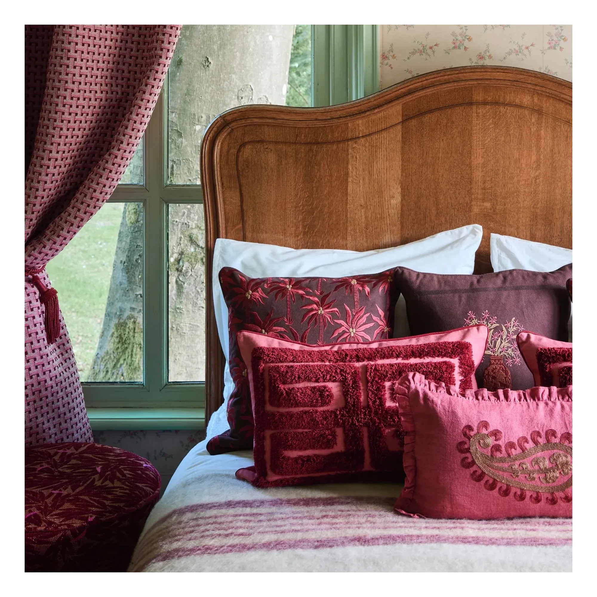 Rumi Cushion Cover - Chocolate, Organic Cotton alternate view