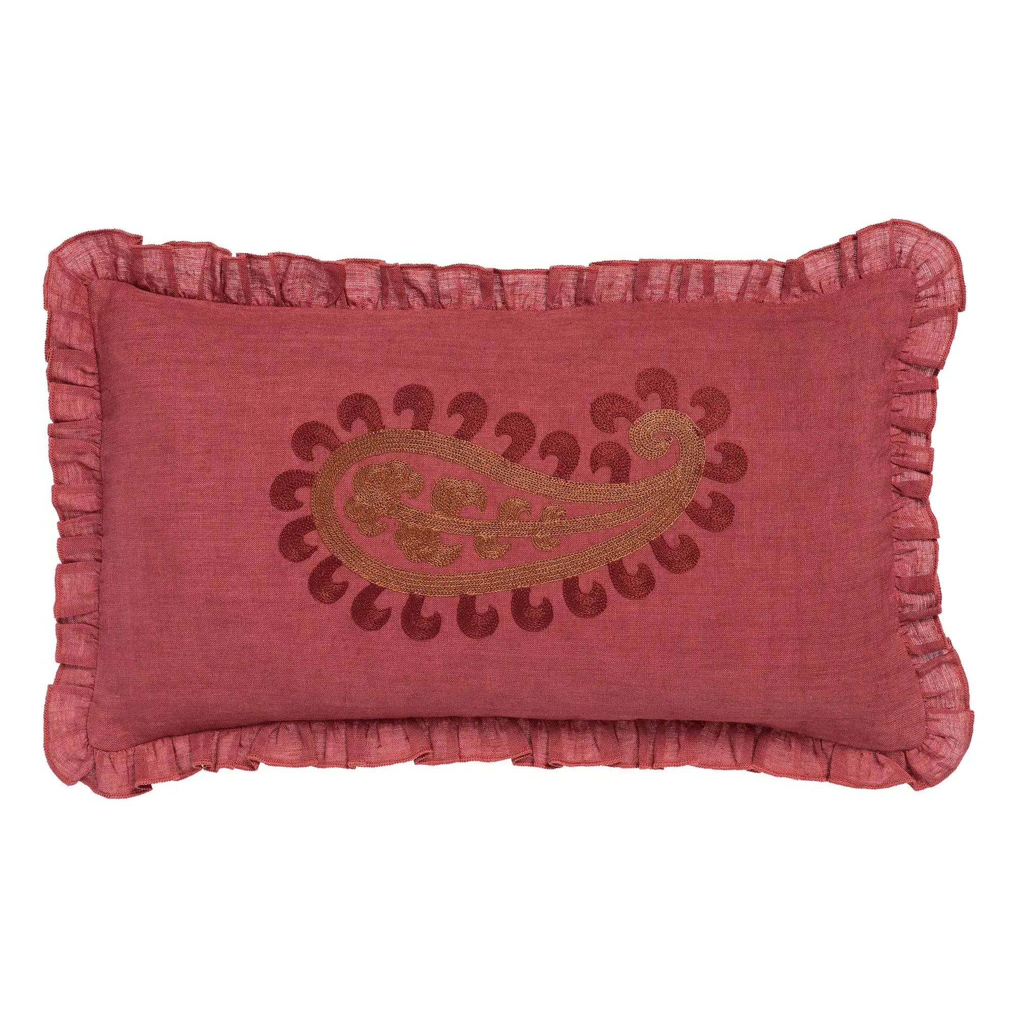 Siena Cushion Cover with Ruffled Edges - Pink, Linen product