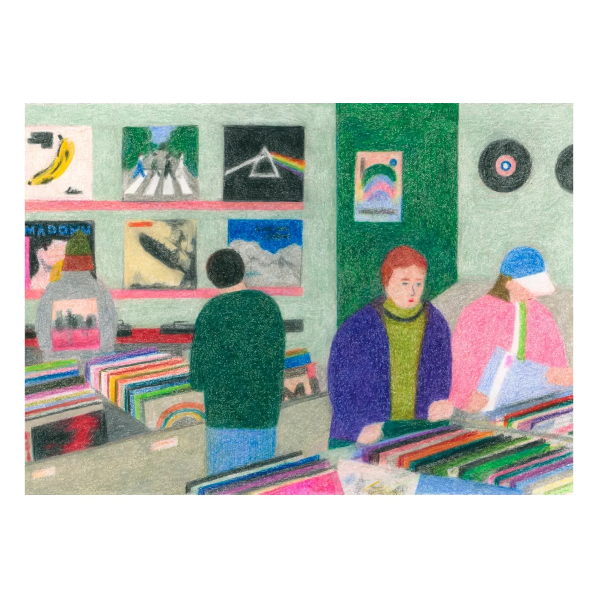 Line Hachem Vinyl Shop Art Print - Multicoloured alternate view
