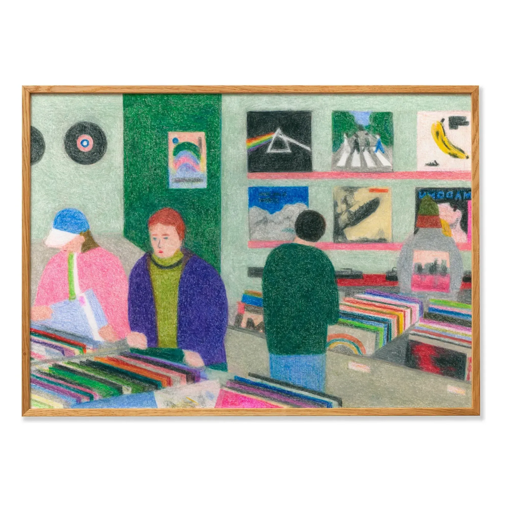 Line Hachem Vinyl Shop Art Print - Multicoloured product