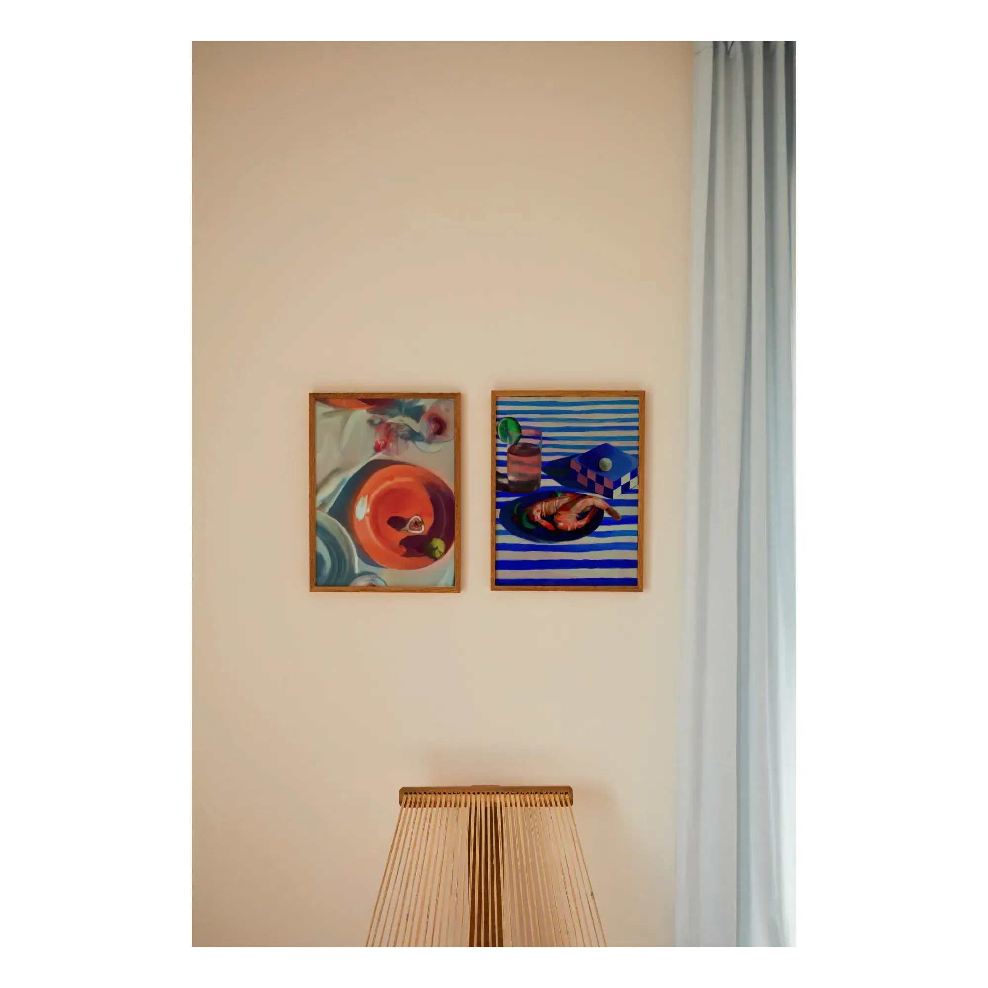Misfitting Things Shrimp and Stripes Poster - Blue alternate view