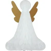 Angel Christmas Tree Decorations Set of 5 - White, Paper alternate view