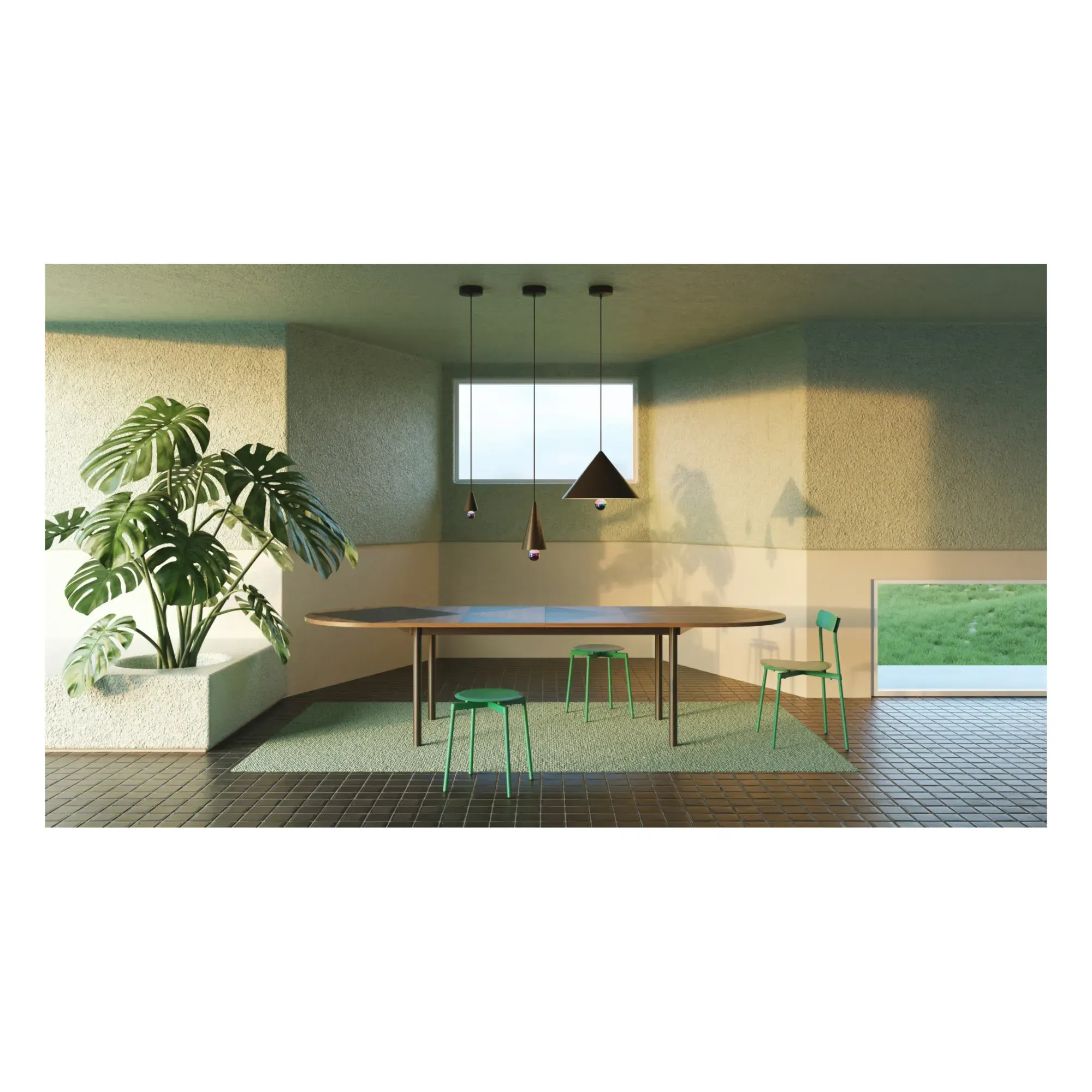 Cherry Recycled Aluminium Pendant Lamp - Black alternate view