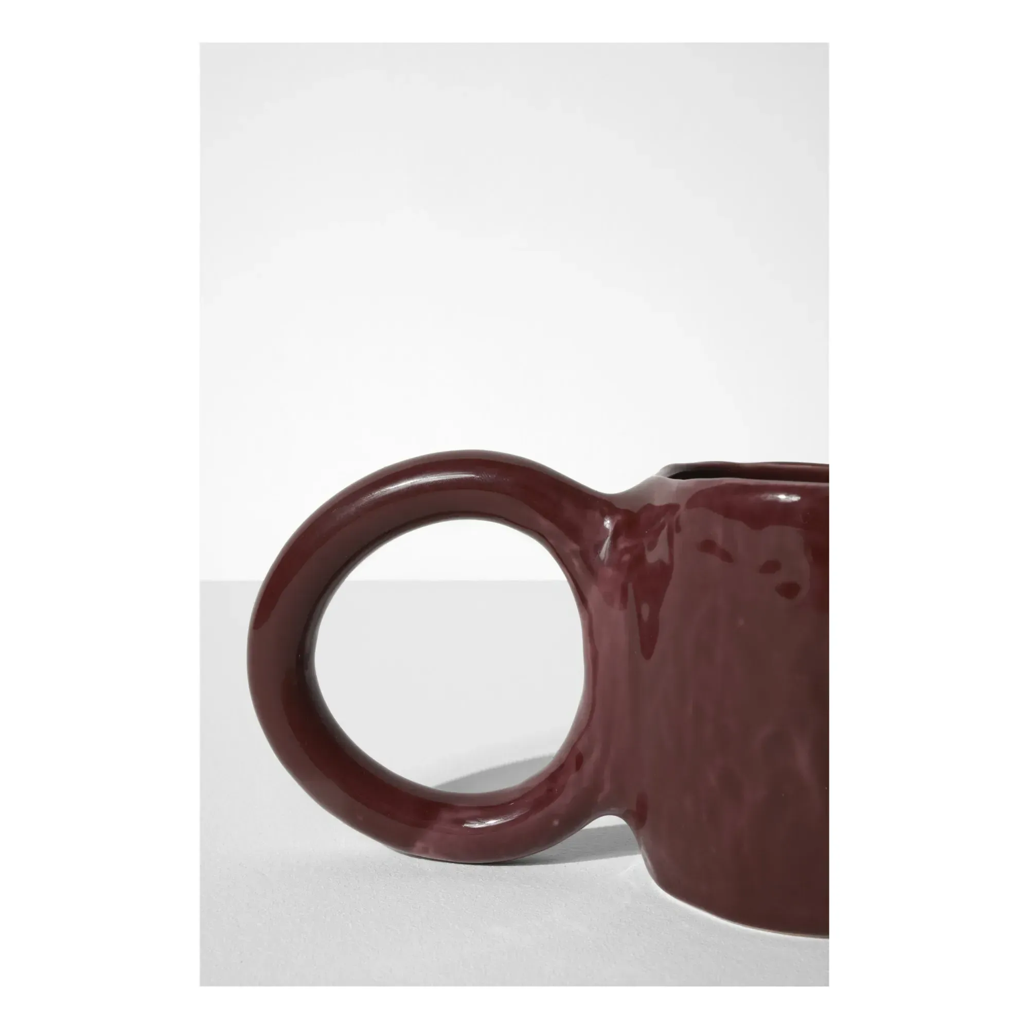 Donut Mug by Pia Chevalier - Burgundy, Glazed Earthenware alternate view