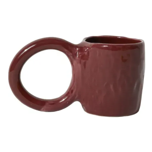 Donut Mug by Pia Chevalier - Burgundy, Glazed Earthenware product