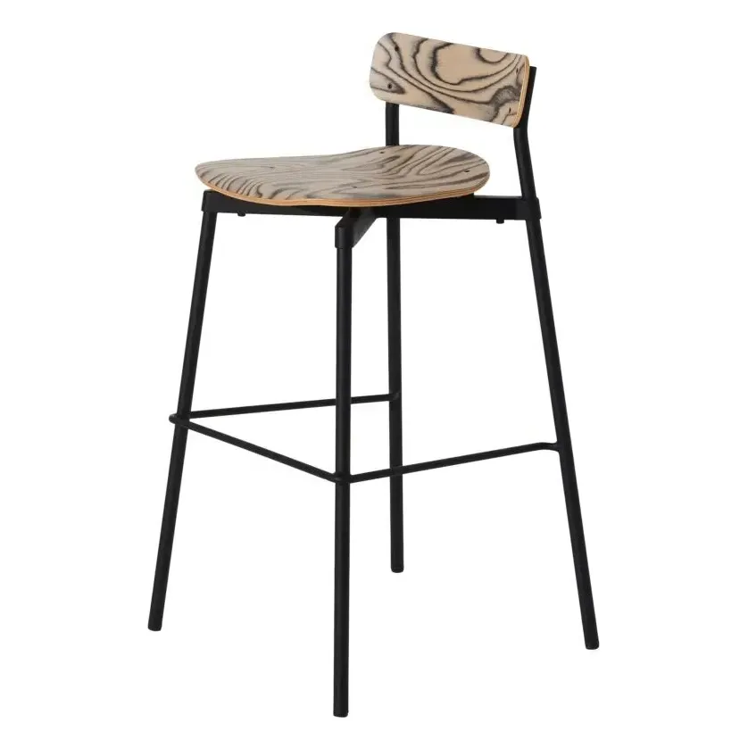 Fromme Bar Stool - Black, Beechwood product