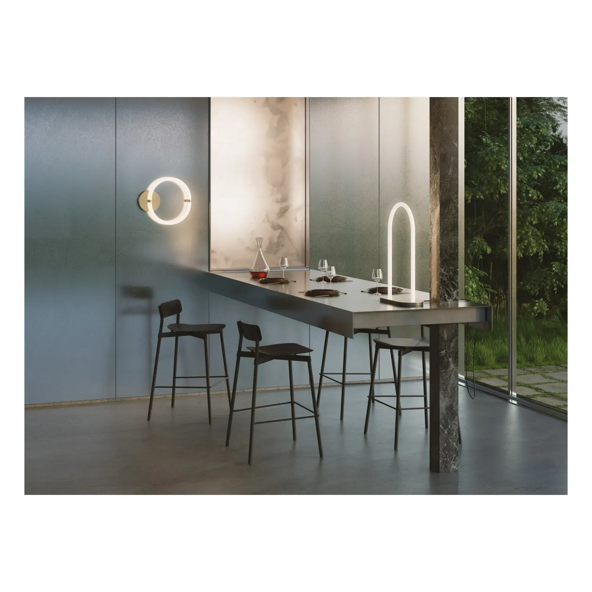 Fromme Metal Bar Stool - Black, Aluminium alternate view