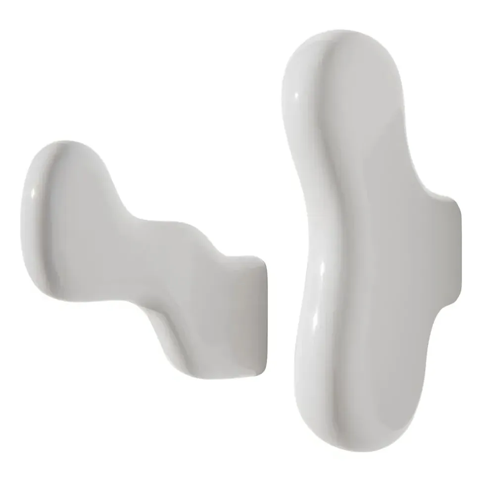 Klump Set of 2 Ceramic Coat Hooks - White product