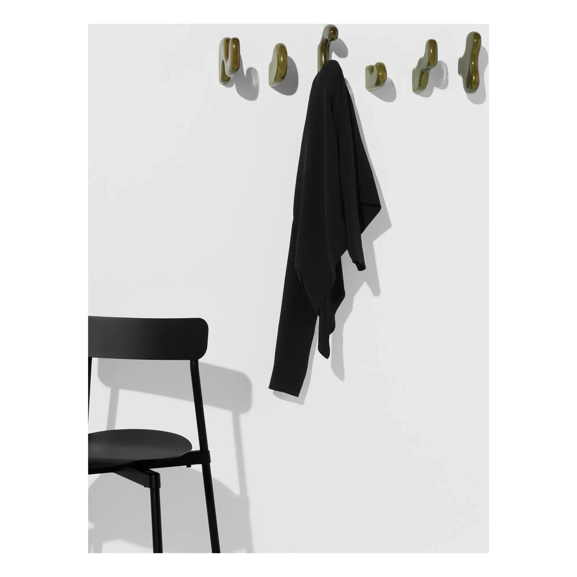Klump Set of 2 Coat Hooks - Green, Ceramic alternate view