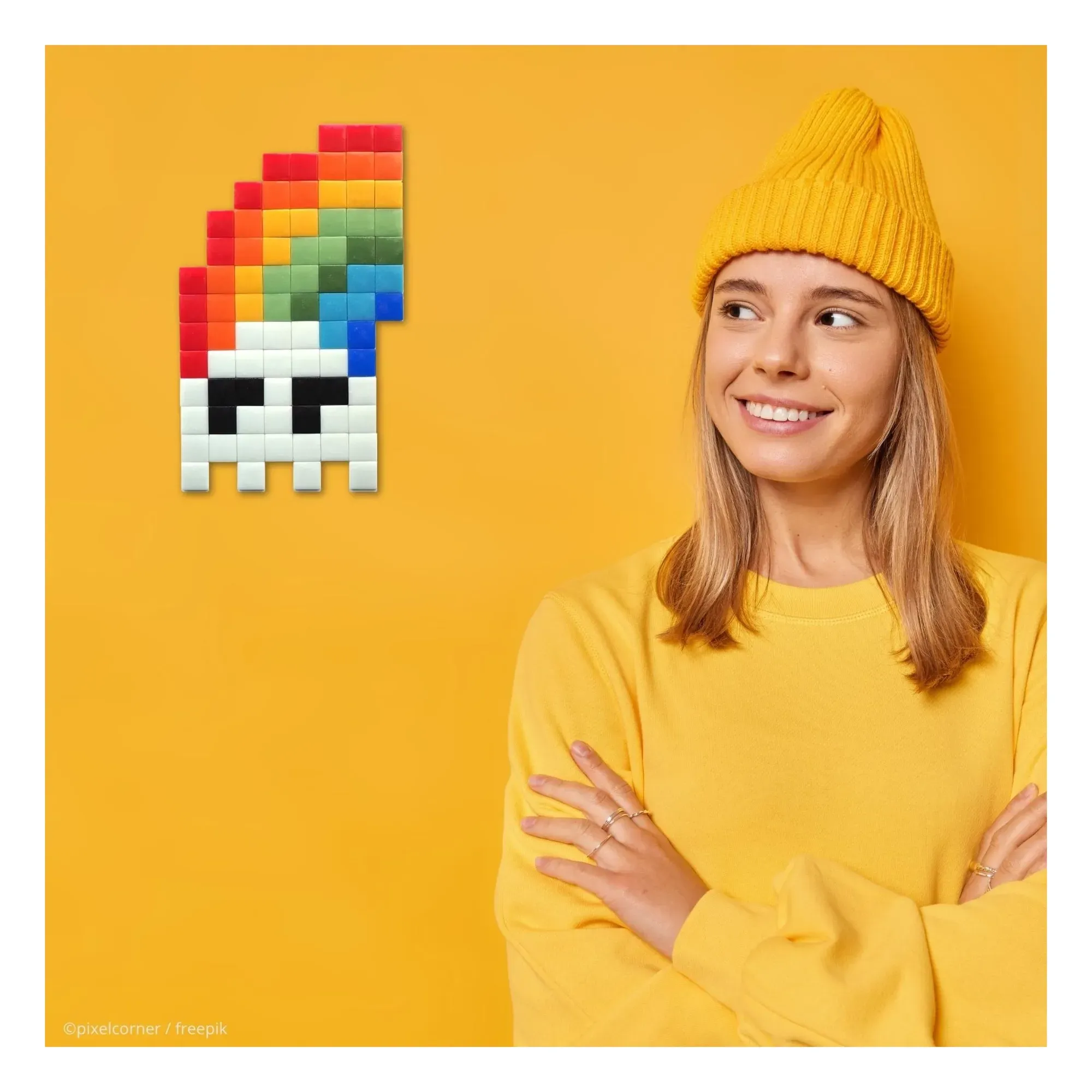 Pixel Corner Rainbow in the Dark Art Kit - Phosphorescent, Glass alternate view