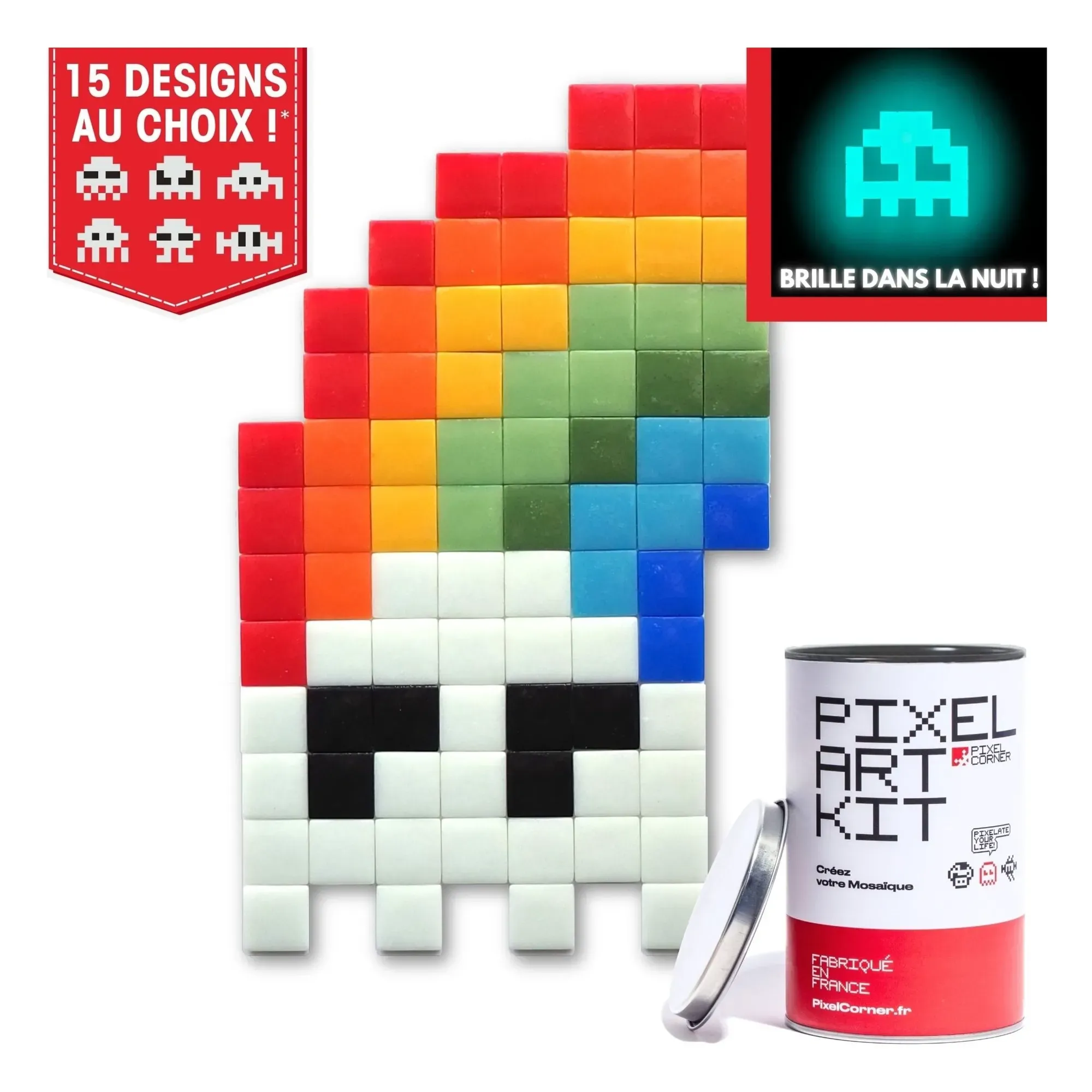 Pixel Corner Rainbow in the Dark Art Kit - Phosphorescent, Glass product