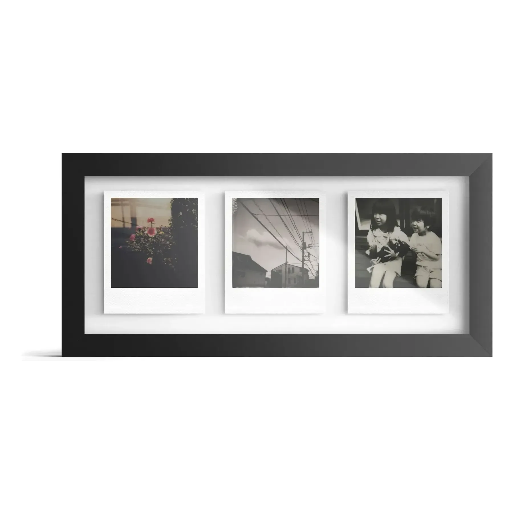 Polaroid Triple Photo Frame - Black, Plastic alternate view
