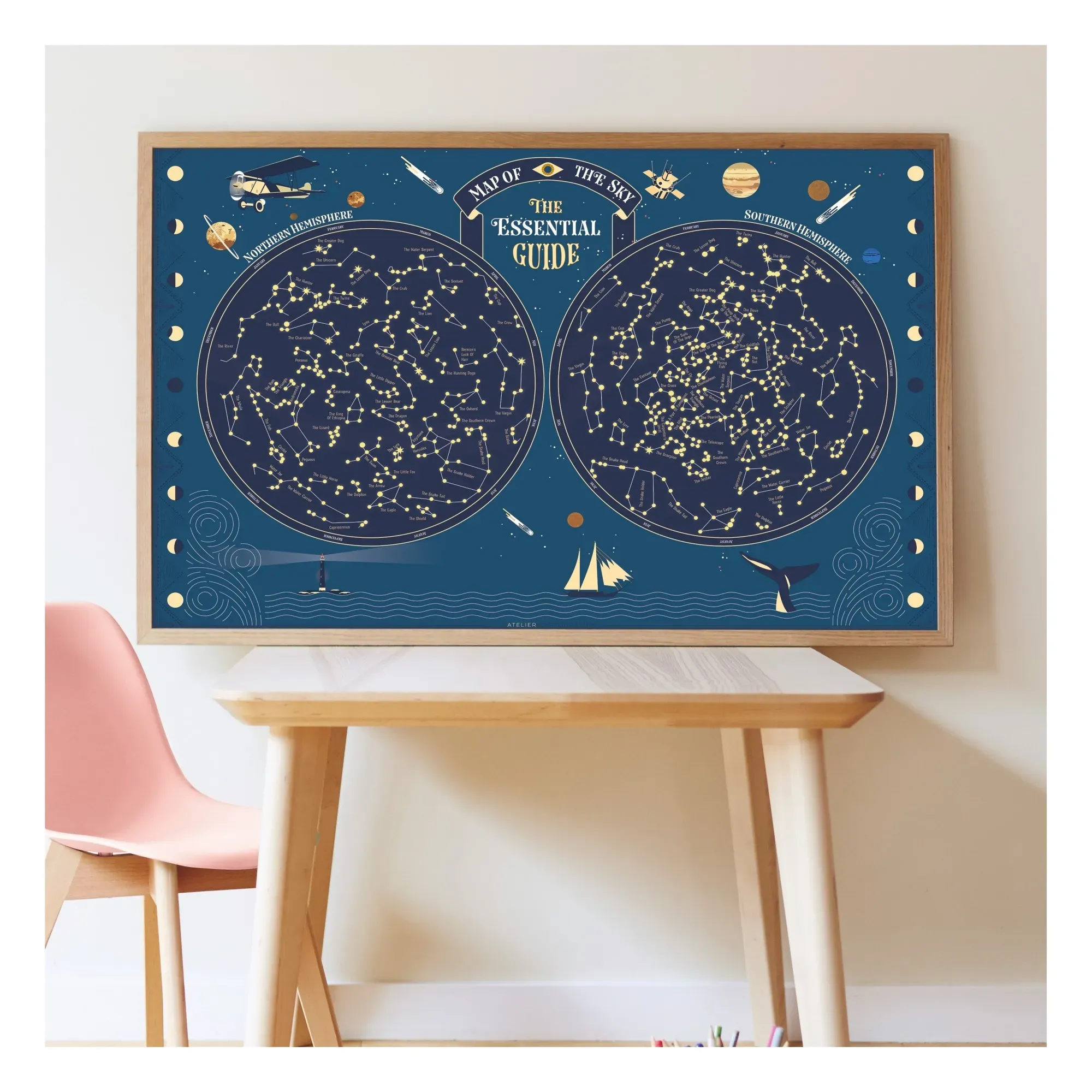Poppik Constellation Poster with Stickers - Multicoloured alternate view