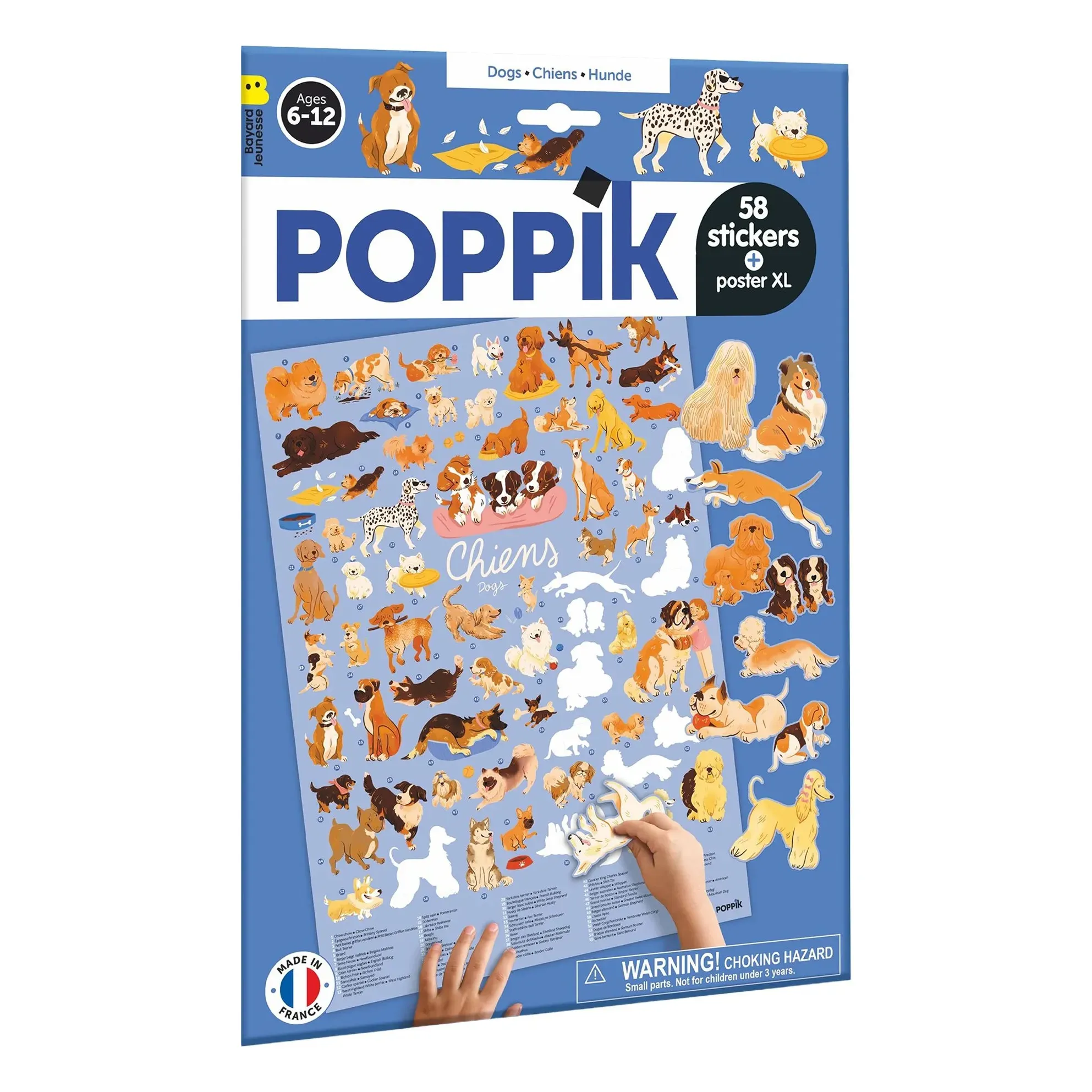 Poppik Les Chiens Dog Poster with Repositionable Stickers - Multicoloured product