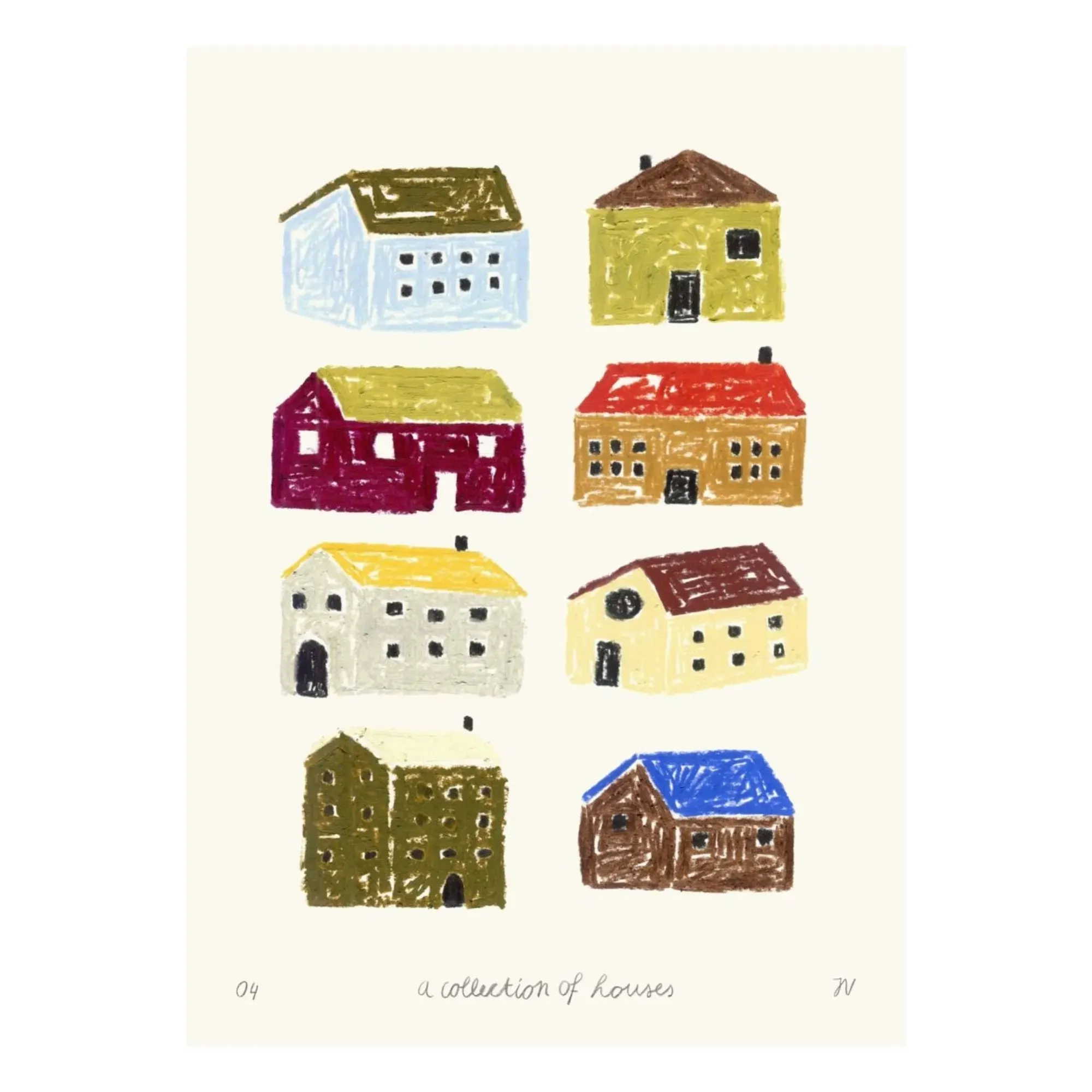 A Collection of Houses by Isabelle Vandeplassche Poster - Multicoloured, Paper product